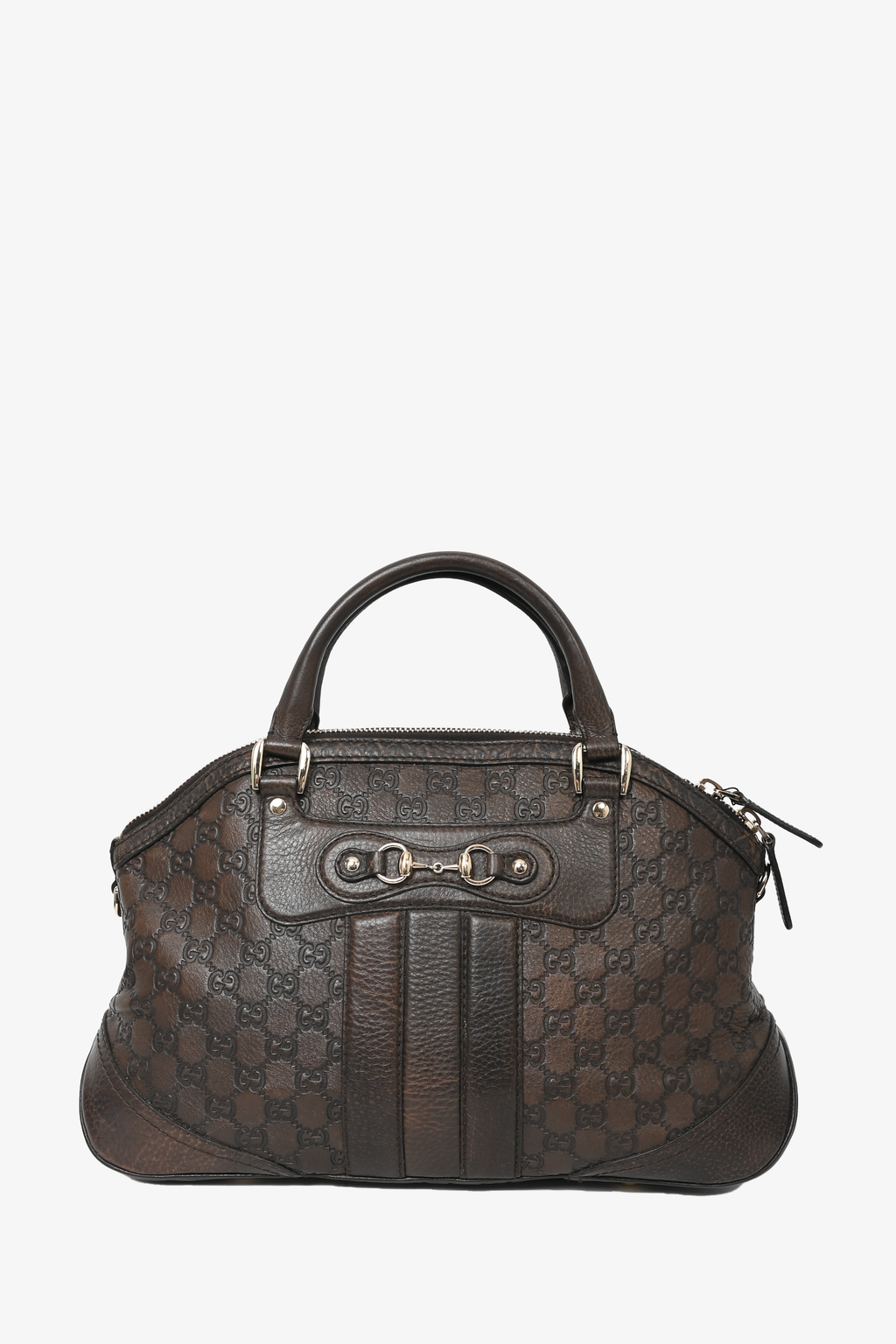 Gucci Brown Leather 'Guccissima' Medium Top Handle Bag