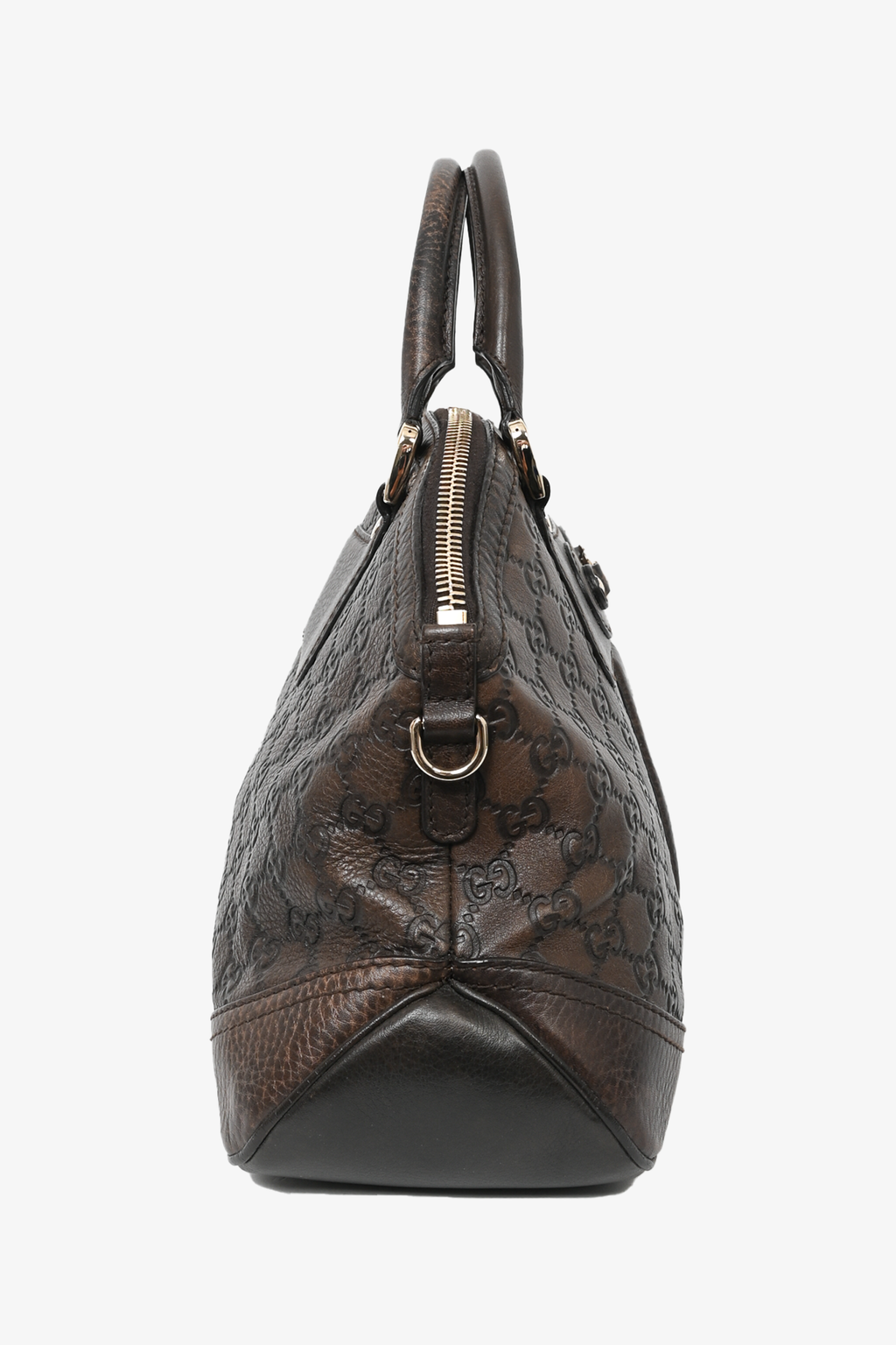 Gucci Brown Leather 'Guccissima' Medium Top Handle Bag