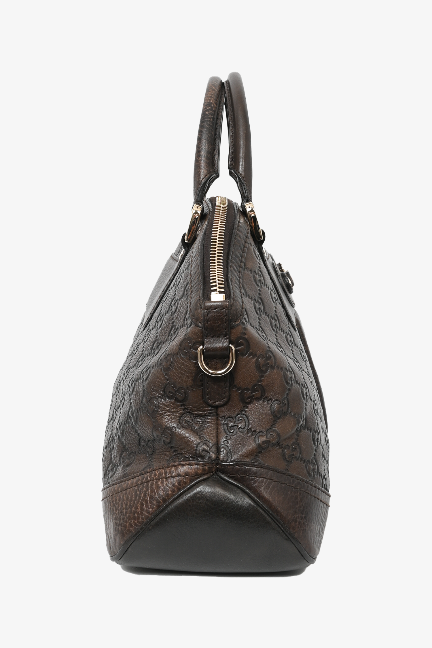 Gucci Brown Leather 'Guccissima' Medium Top Handle Bag