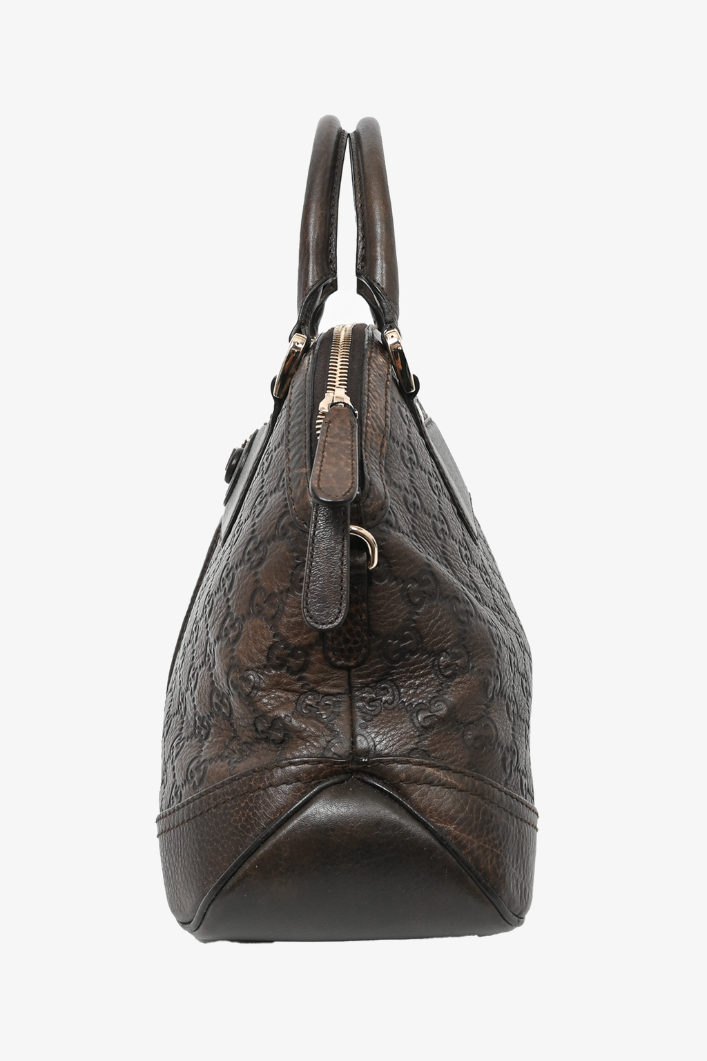 Gucci Brown Leather 'Guccissima' Medium Top Handle Bag
