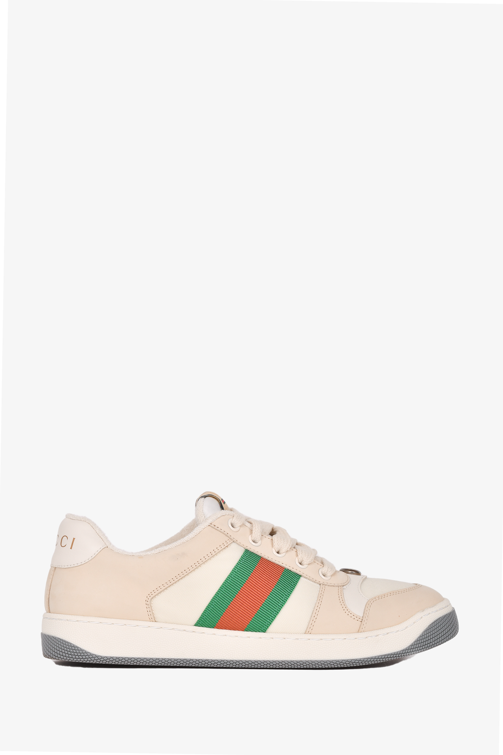 Gucci Cream Leather 'Screener' Sneaker Size 39.5
