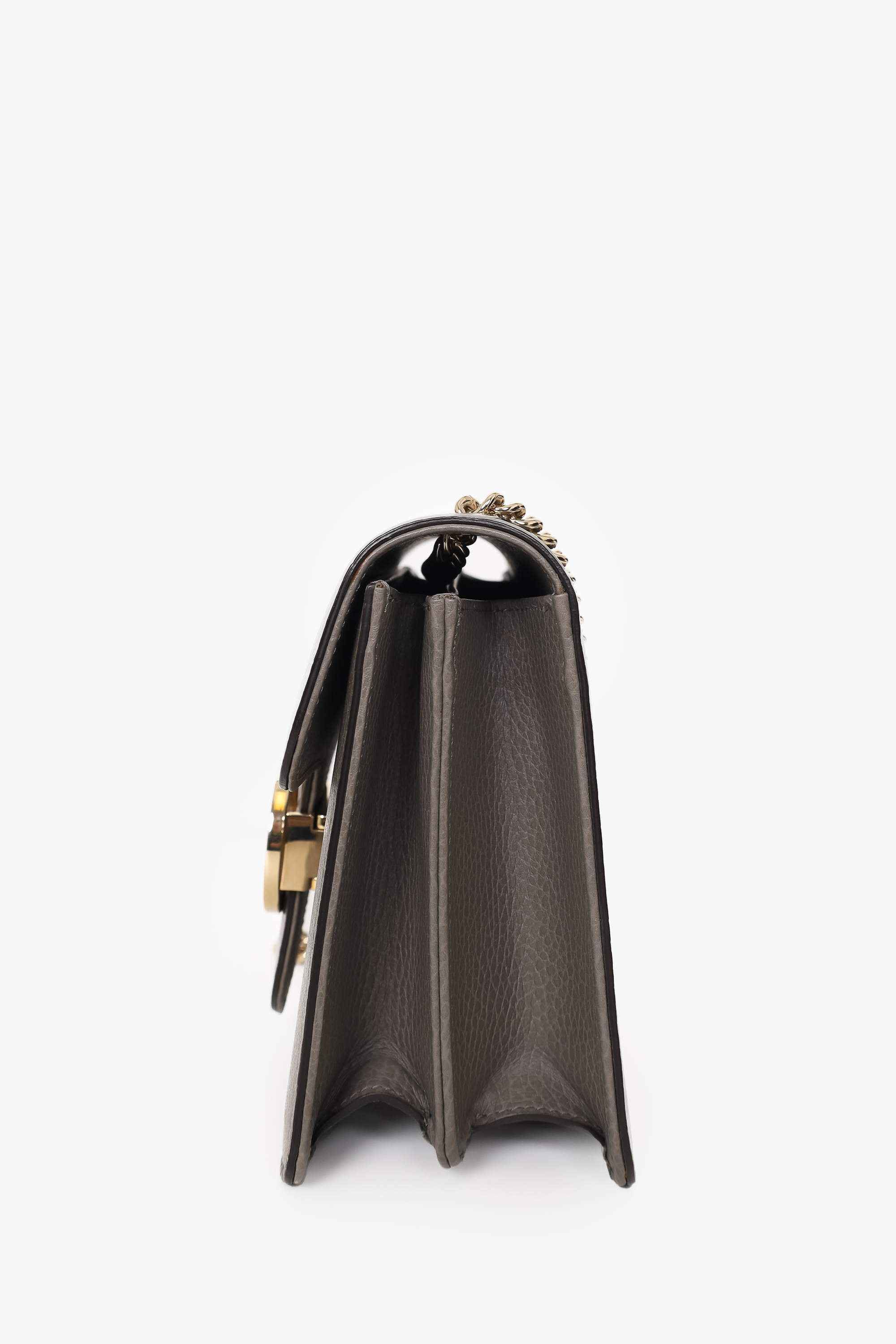 Gucci Grey Leather Small Dollar Interlocking G Shoulder Bag