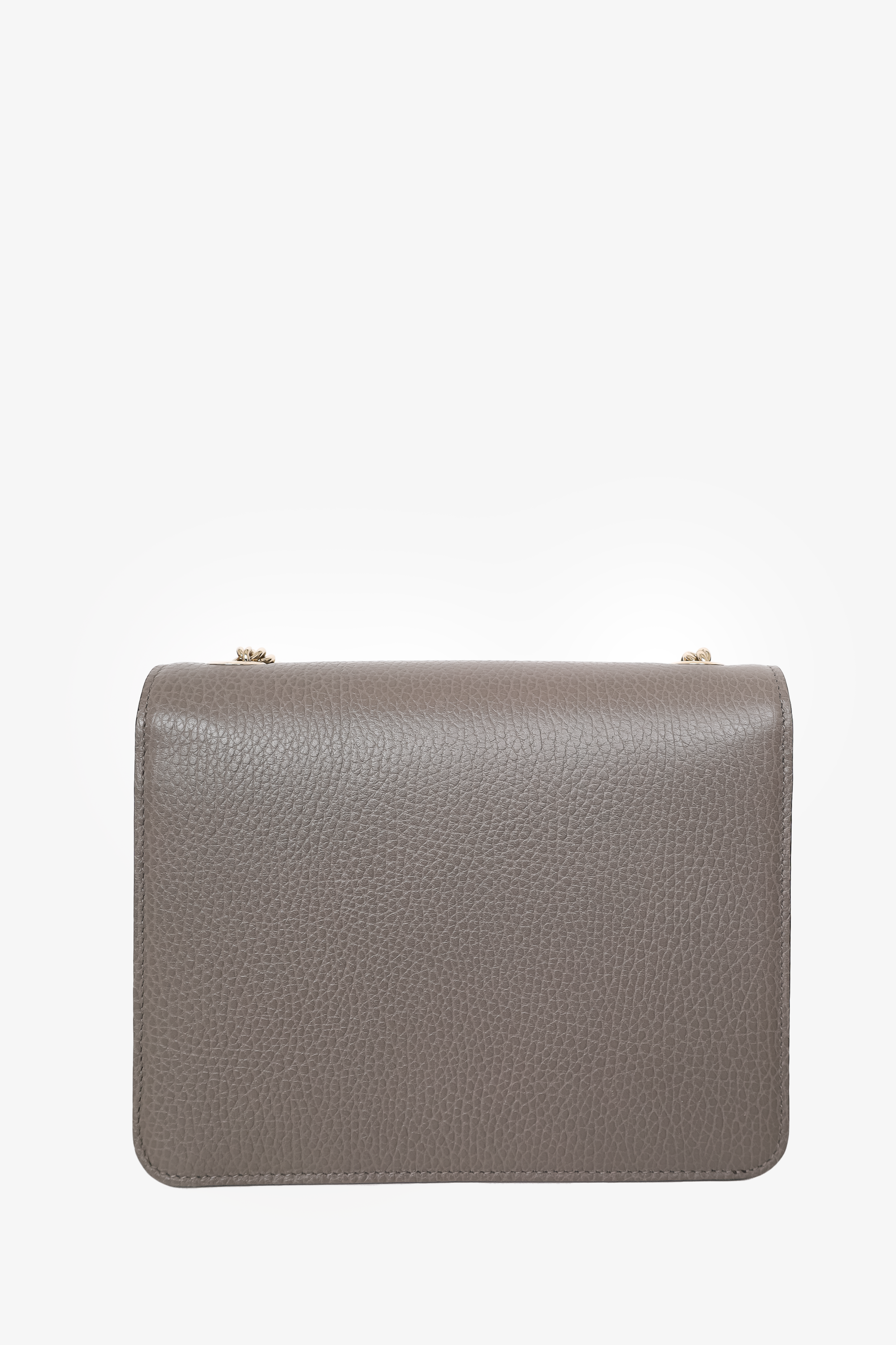 Gucci Grey Leather Small Dollar Interlocking G Shoulder Bag