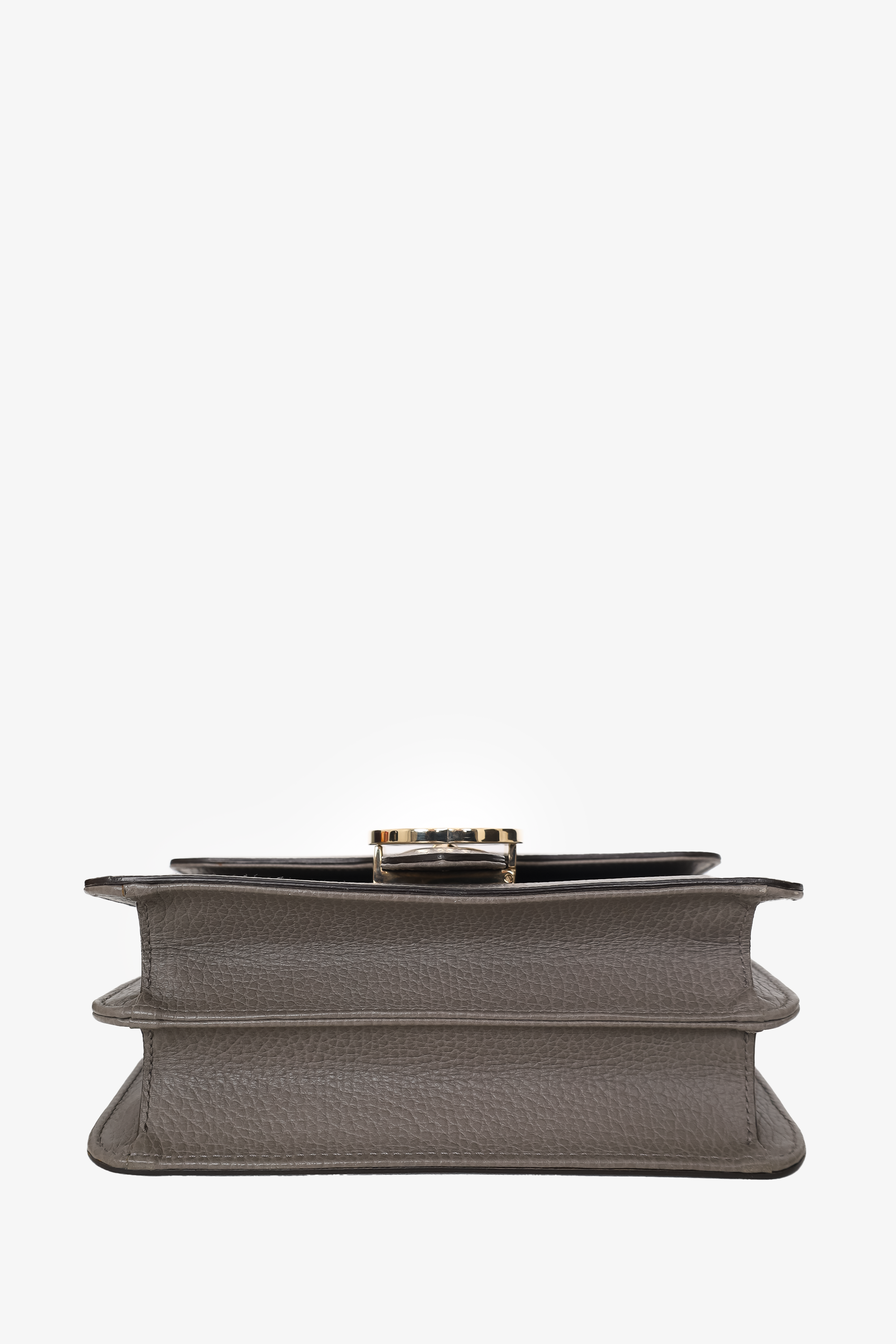 Gucci Grey Leather Small Dollar Interlocking G Shoulder Bag