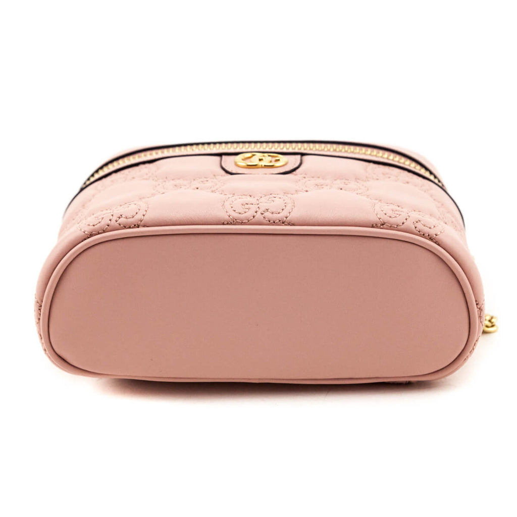 Gucci Light Pink GG Matelasse Calfskin Mini Top Handle Bag