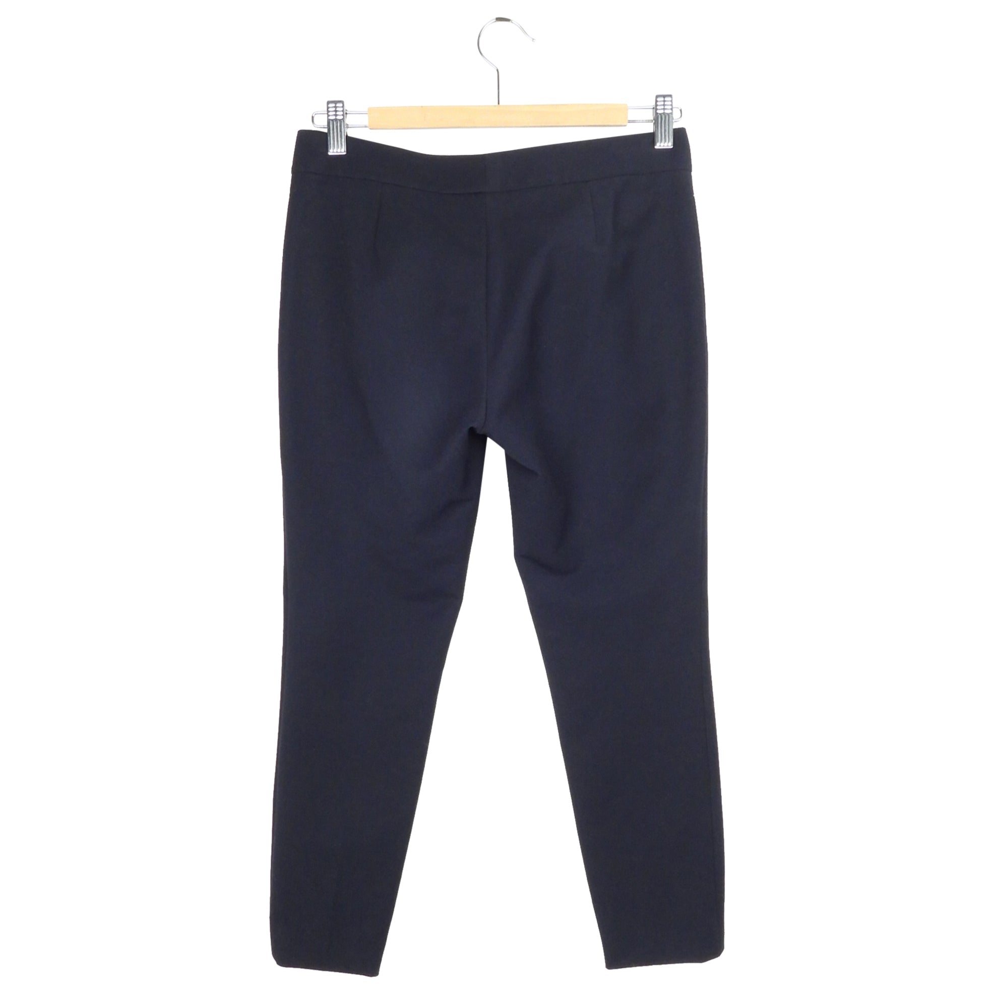 Gucci Navy Blue Stretch Cotton Lionhead Button Trousers - 36