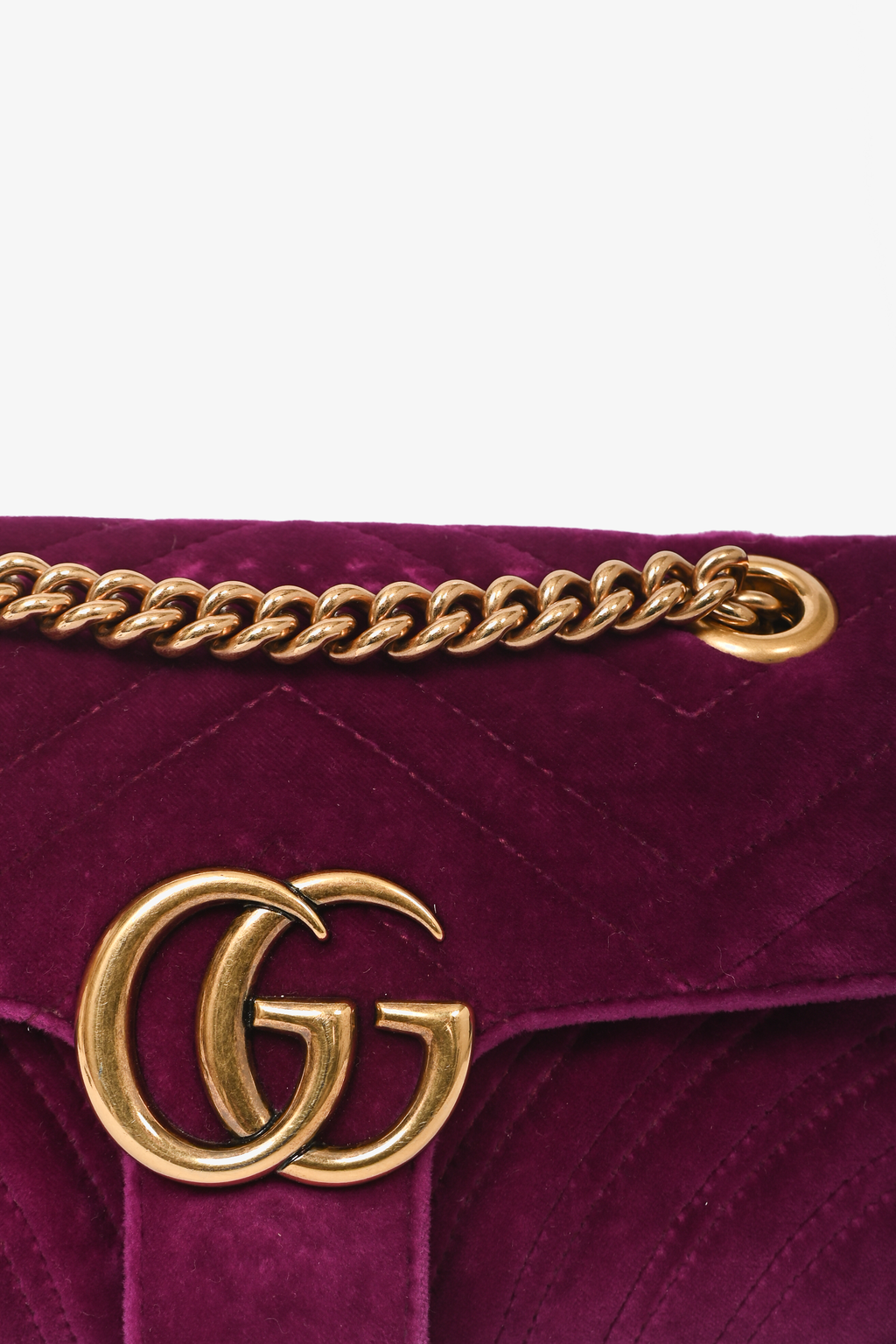 Gucci Purple Velvet Mini 'Marmont' Shoulder Bag