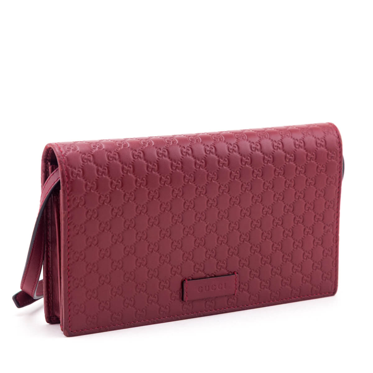 Gucci Red Microguccissima Crossbody Wallet