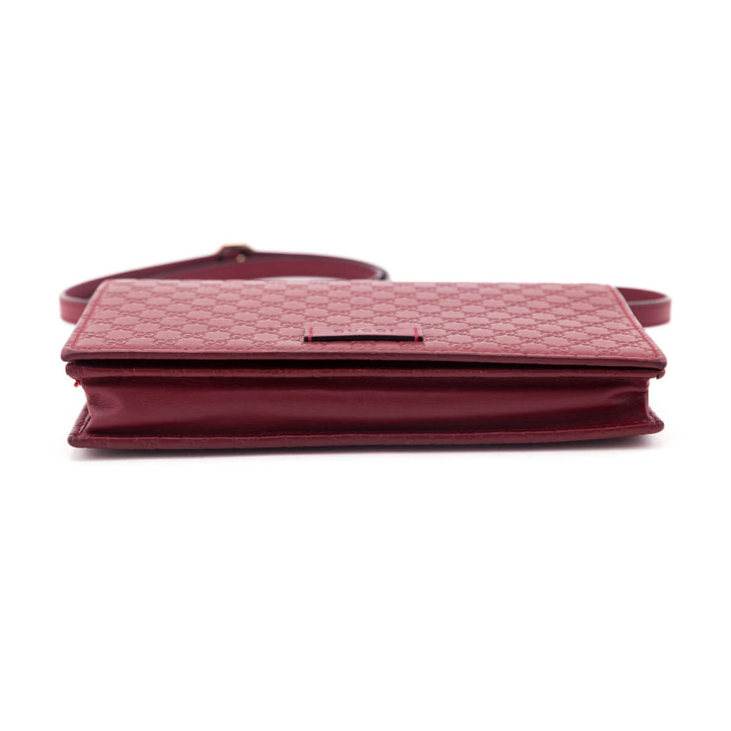 Gucci Red Microguccissima Crossbody Wallet
