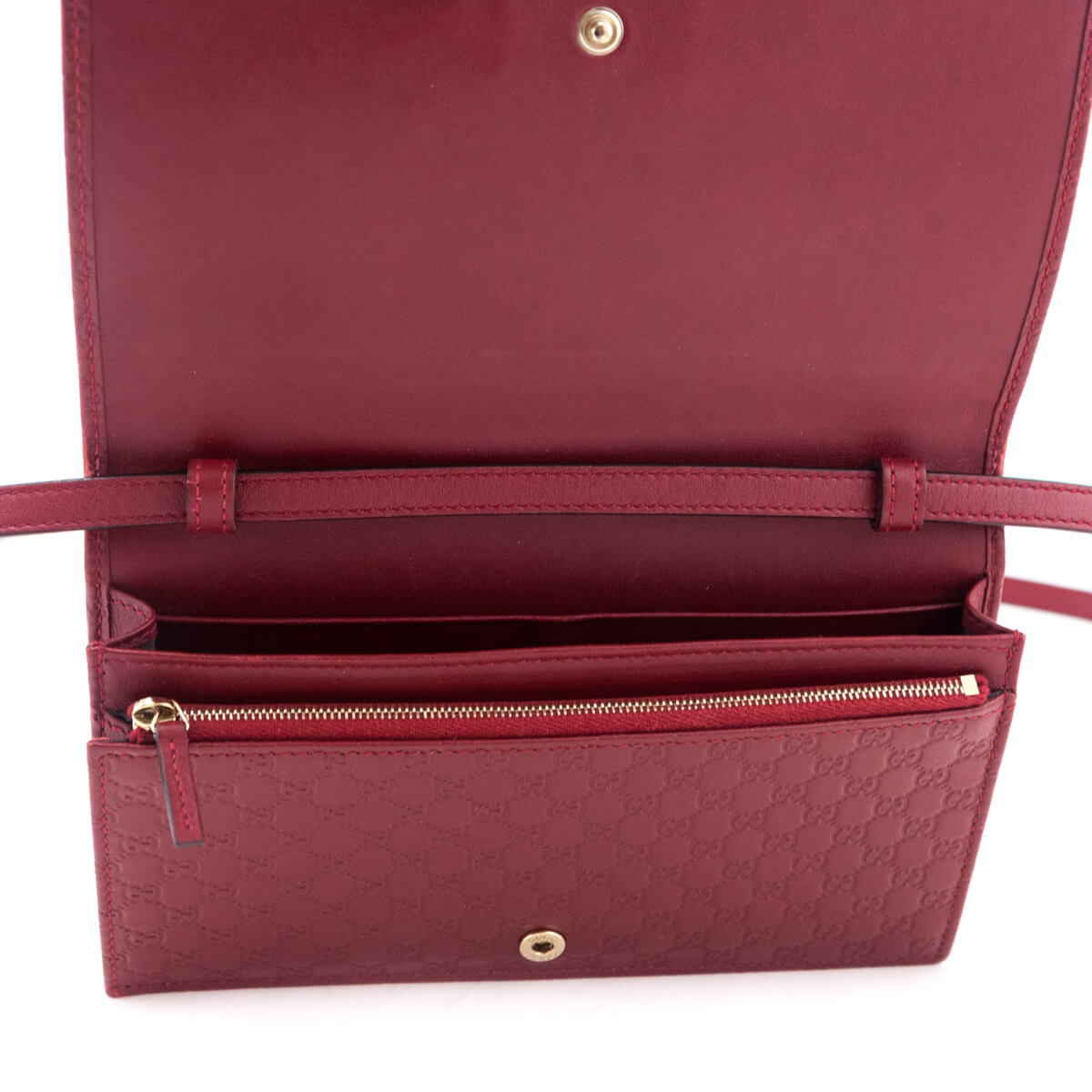 Gucci Red Microguccissima Crossbody Wallet