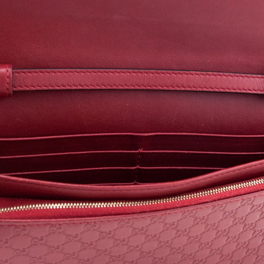 Gucci Red Microguccissima Crossbody Wallet