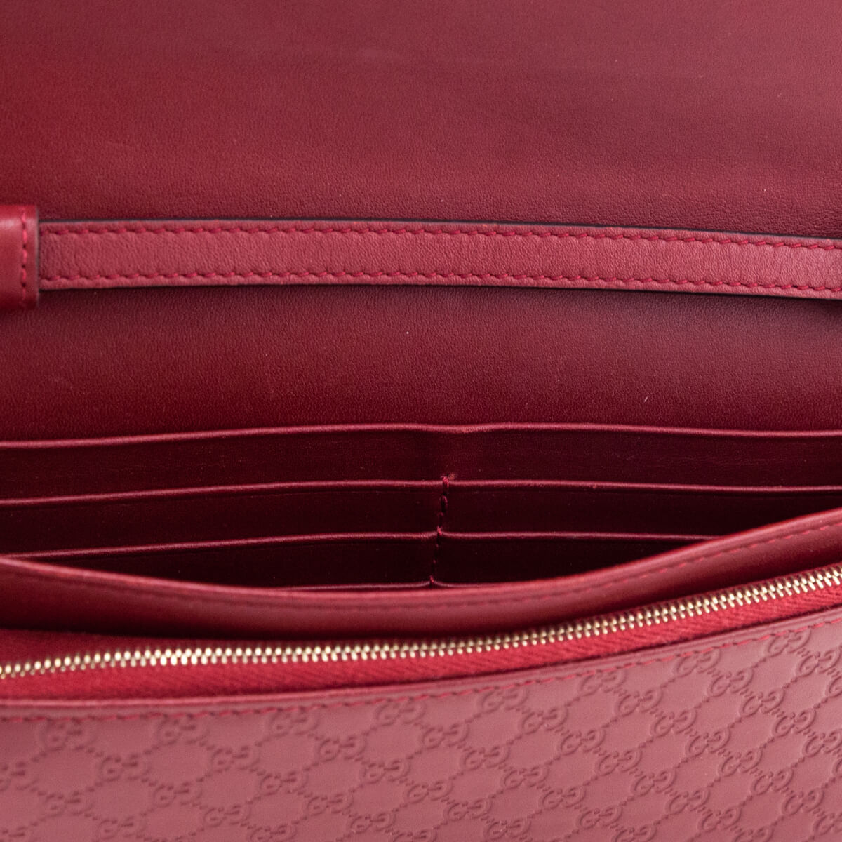 Gucci Red Microguccissima Crossbody Wallet