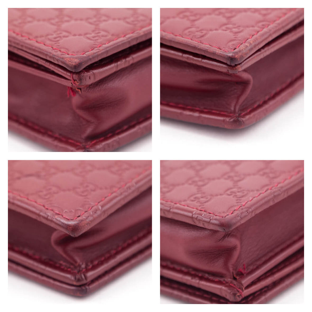 Gucci Red Microguccissima Crossbody Wallet
