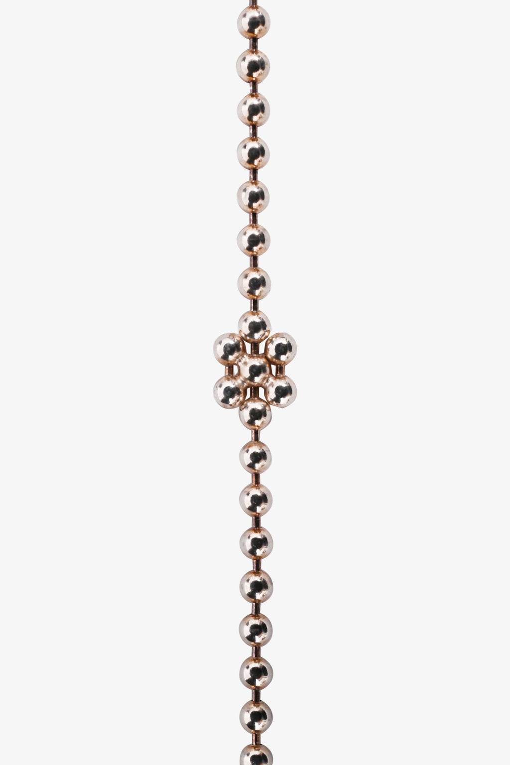 Gucci Sterling Silver Beaded GG Pendant Necklace