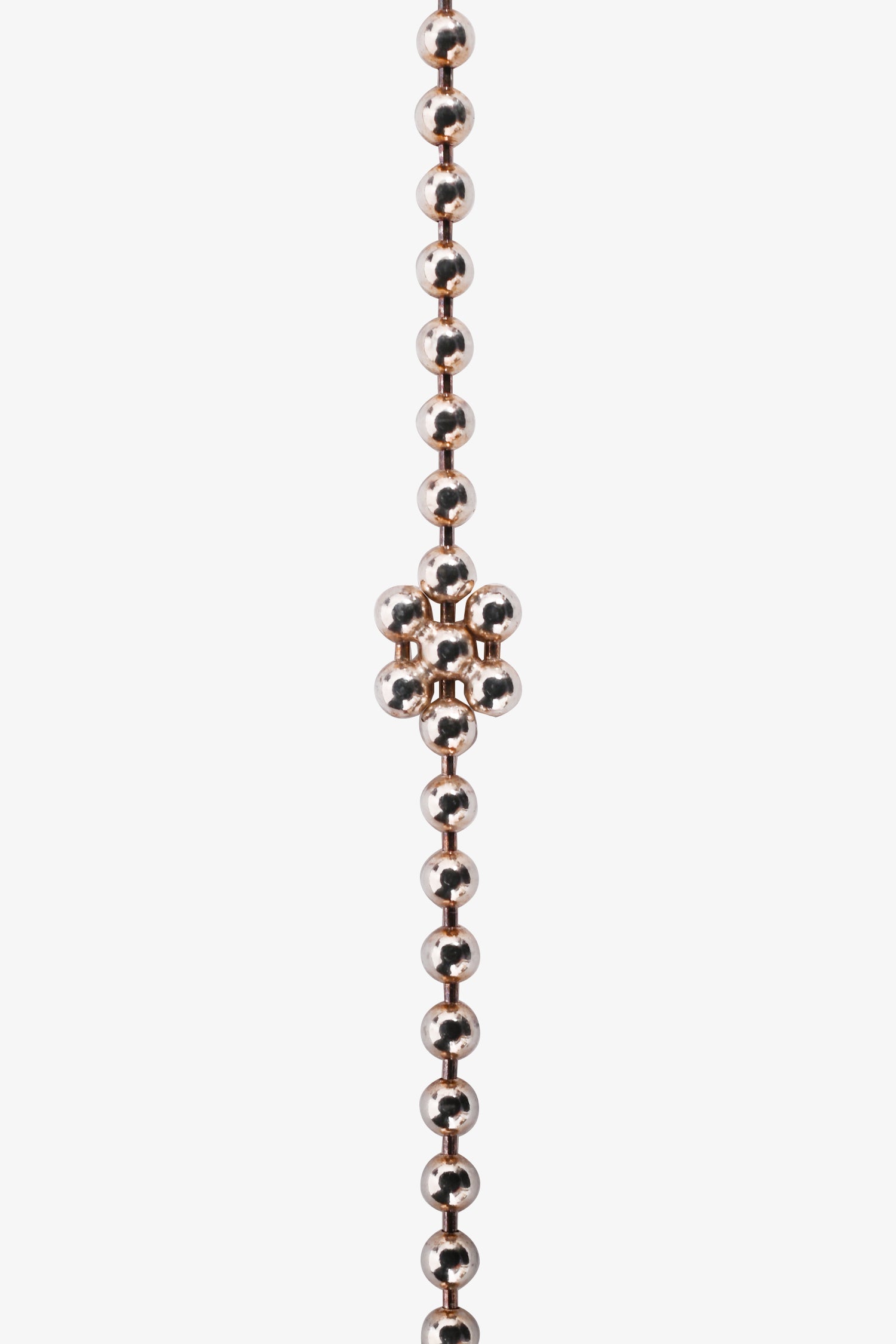 Gucci Sterling Silver Beaded GG Pendant Necklace