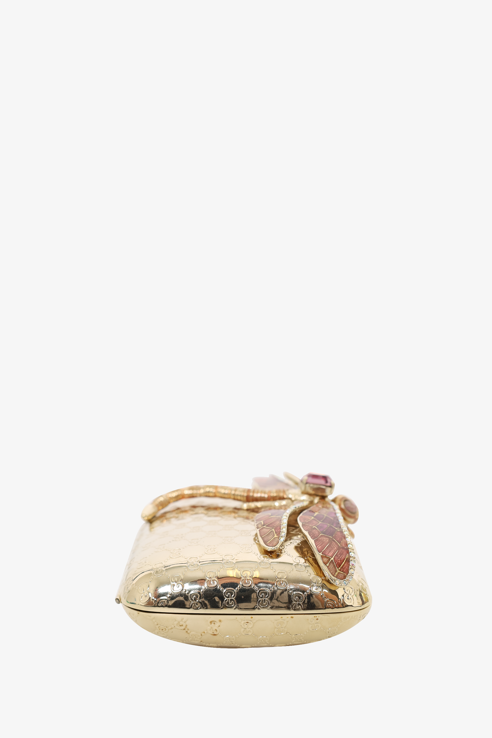 Gucci by Tom Ford  Gold Metal Dragonfly MicroGuccissima Enamel Minaudiere Clutch