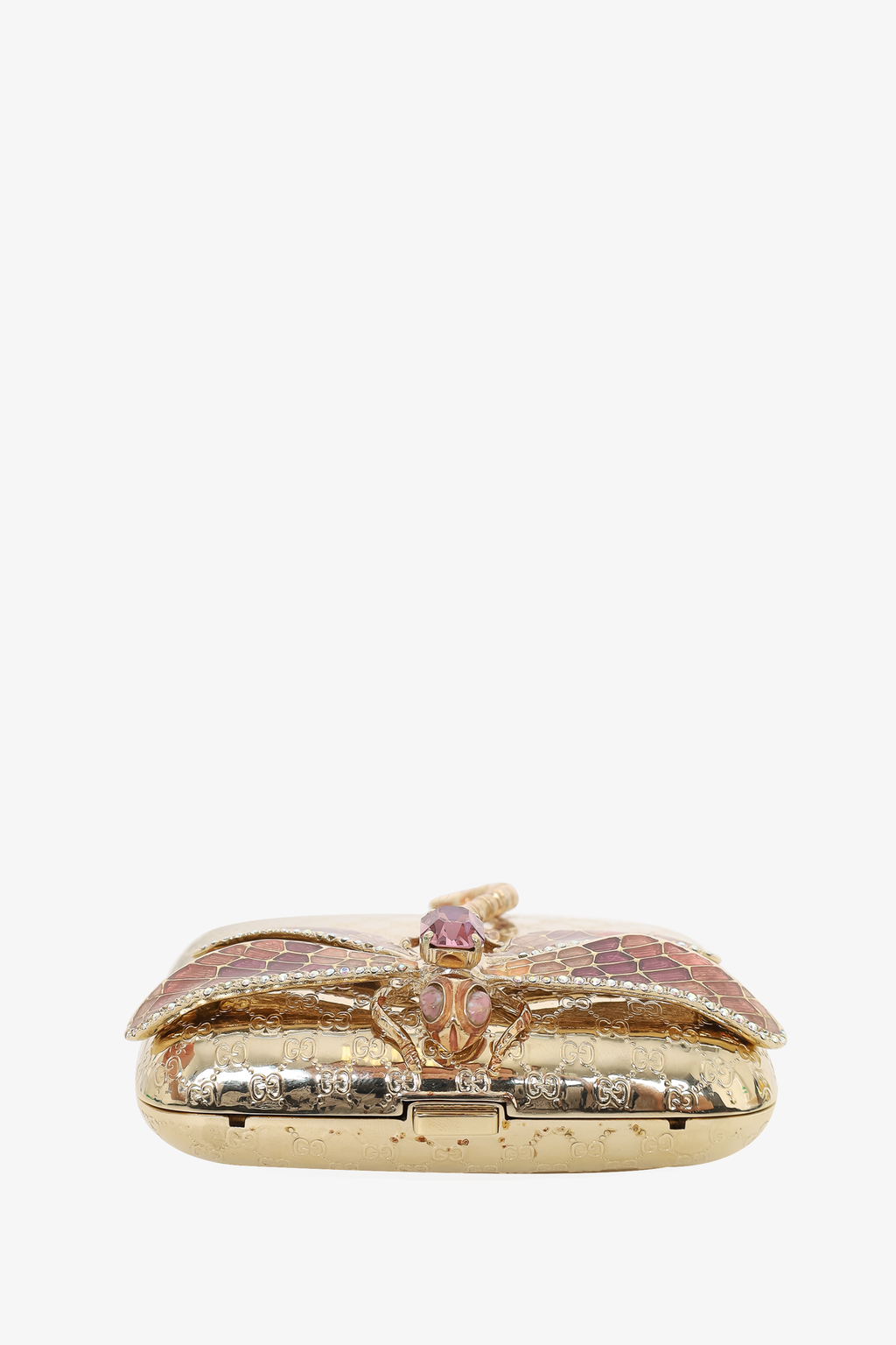 Gucci by Tom Ford  Gold Metal Dragonfly MicroGuccissima Enamel Minaudiere Clutch
