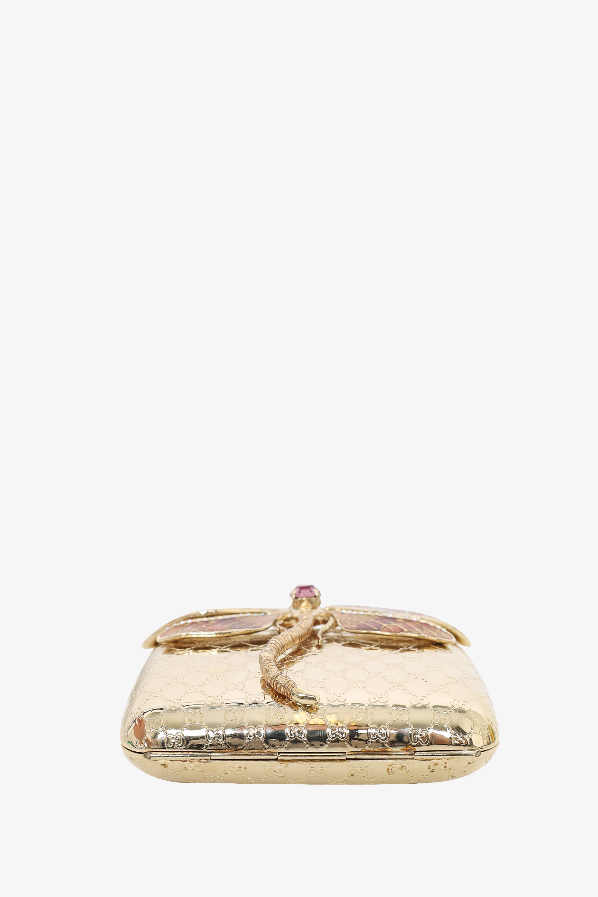 Gucci by Tom Ford  Gold Metal Dragonfly MicroGuccissima Enamel Minaudiere Clutch
