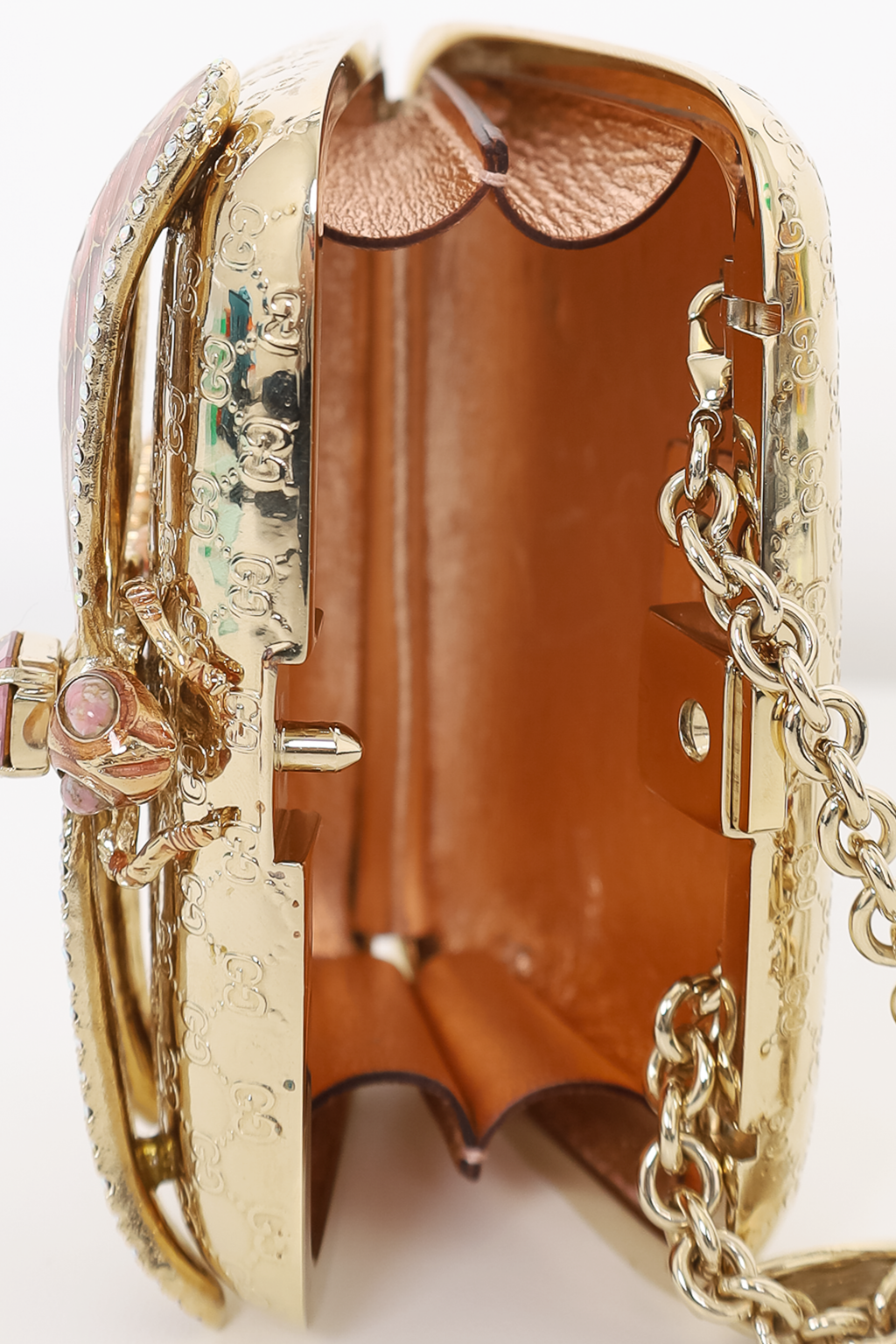 Gucci by Tom Ford  Gold Metal Dragonfly MicroGuccissima Enamel Minaudiere Clutch