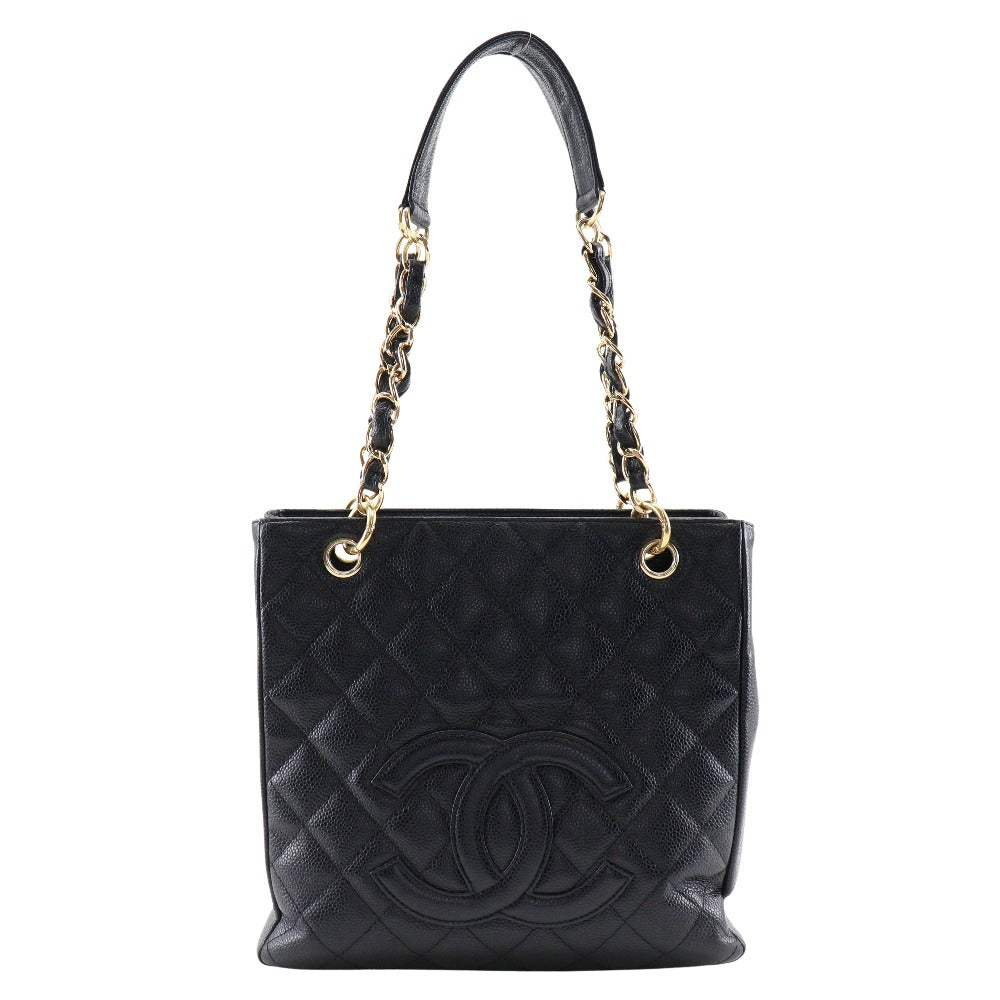 Chanel Caviar Skin Chain Tote Shoulder Bag