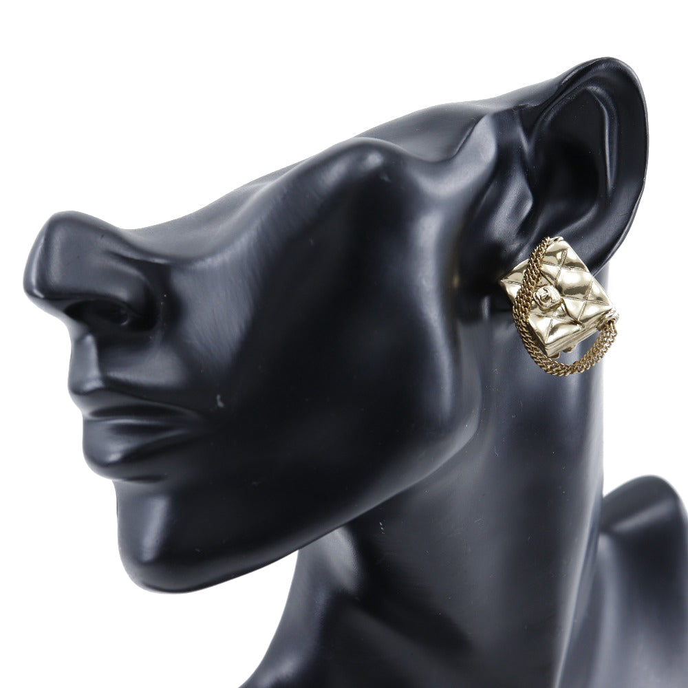 Chanel Gold Plated Matelasse Earrings