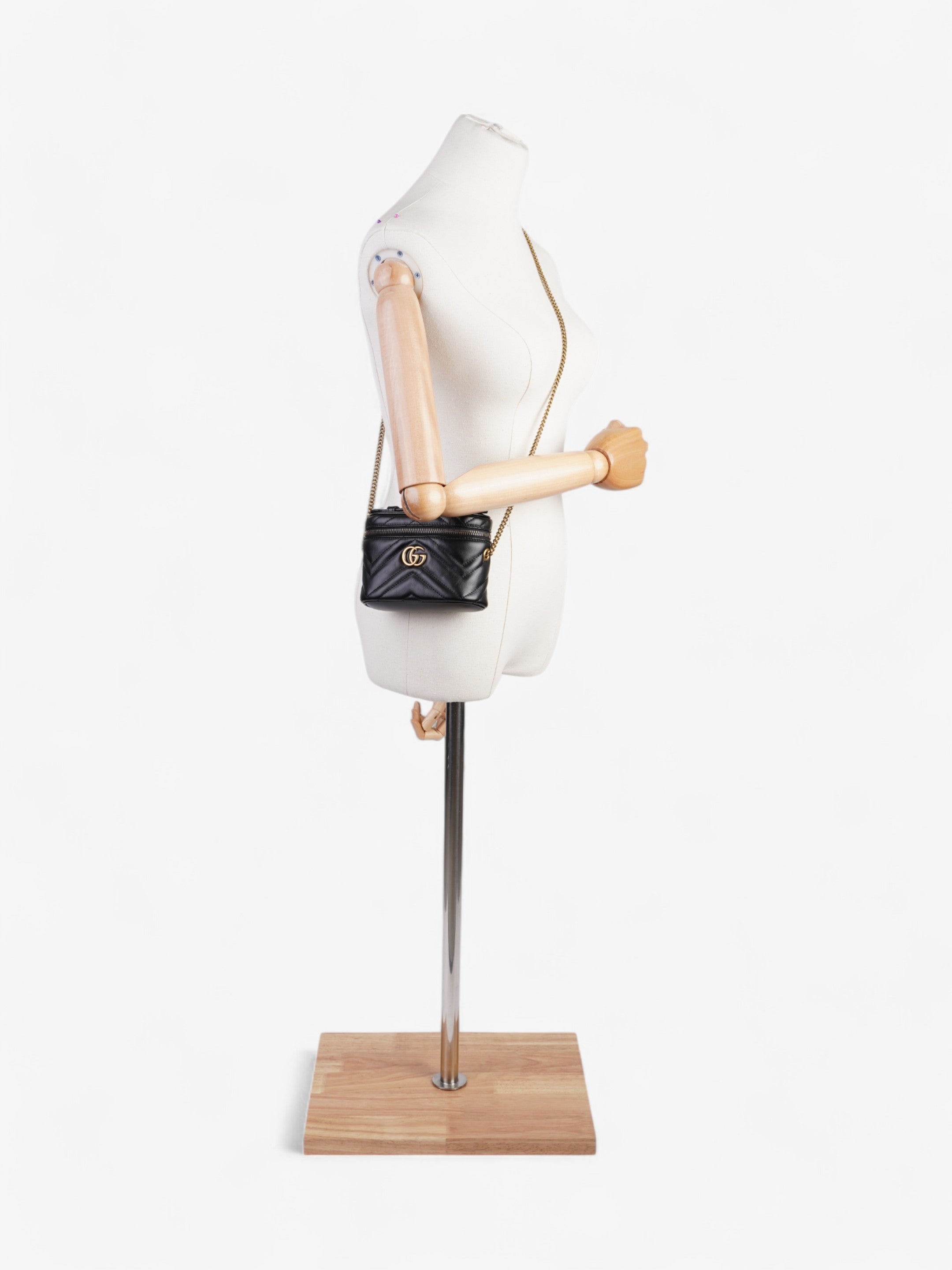 Gucci GG Marmont Vanity Black Matelasse Leather Mini
