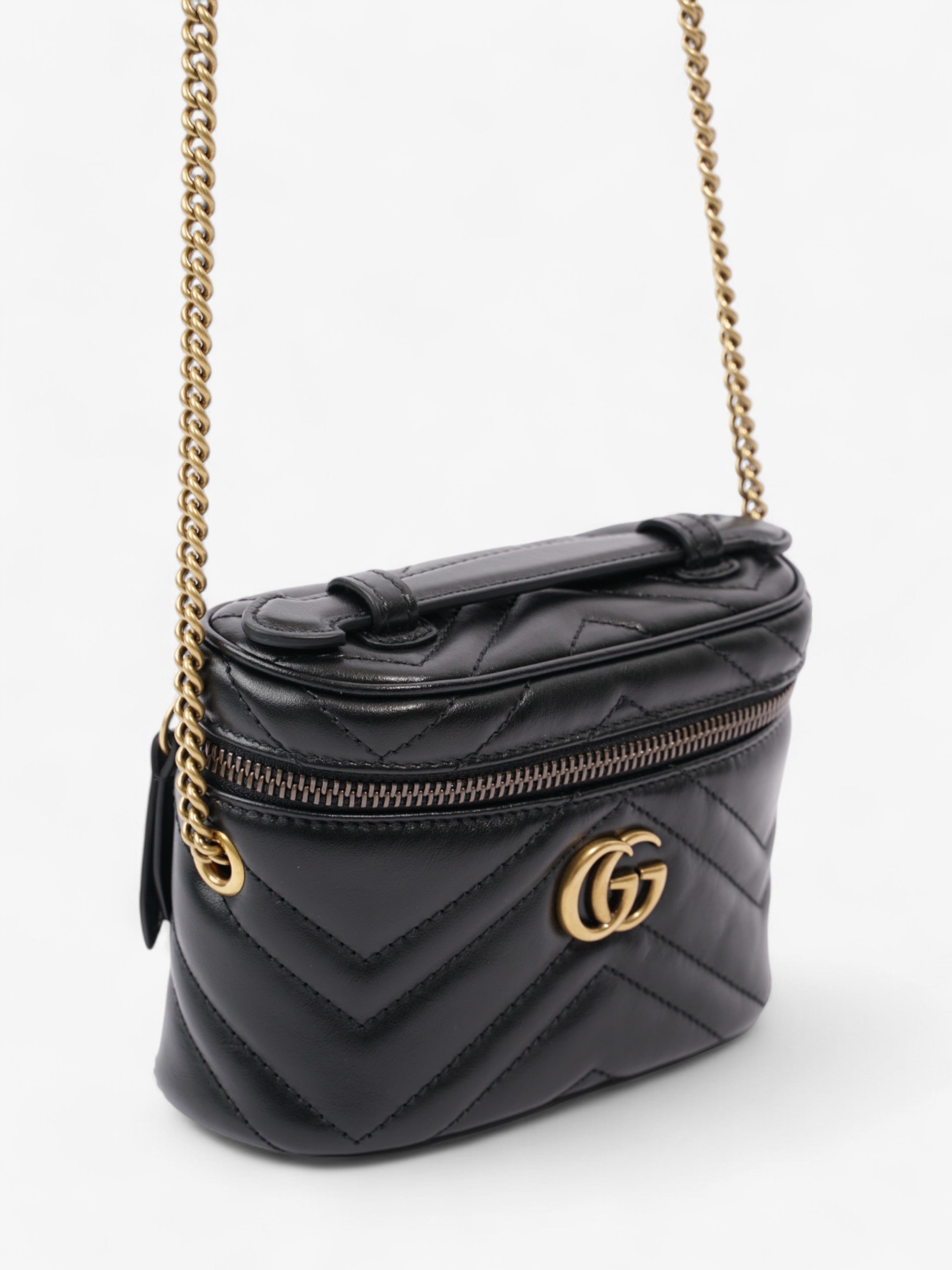 Gucci GG Marmont Vanity Black Matelasse Leather Mini