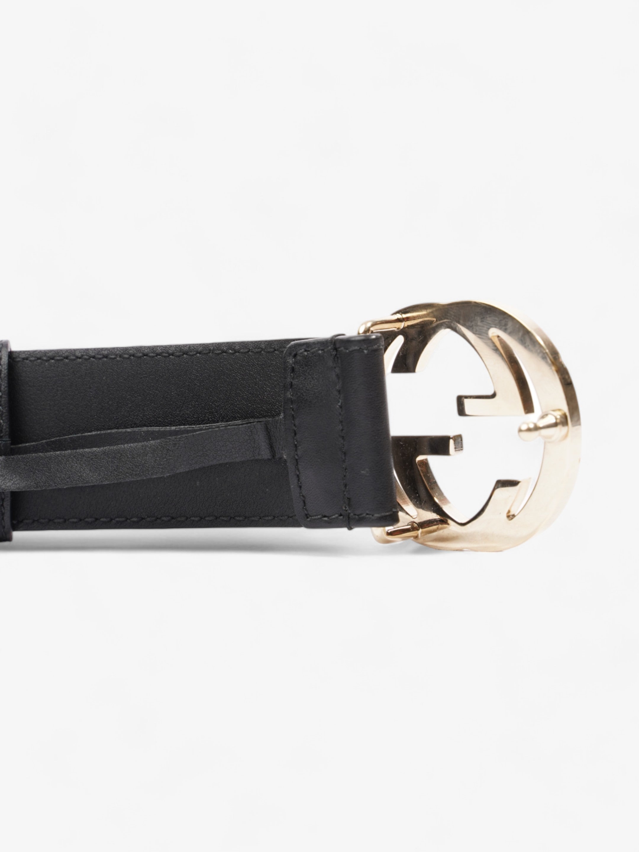 Gucci Interlocking G Belt Black Leather 100cm 40"