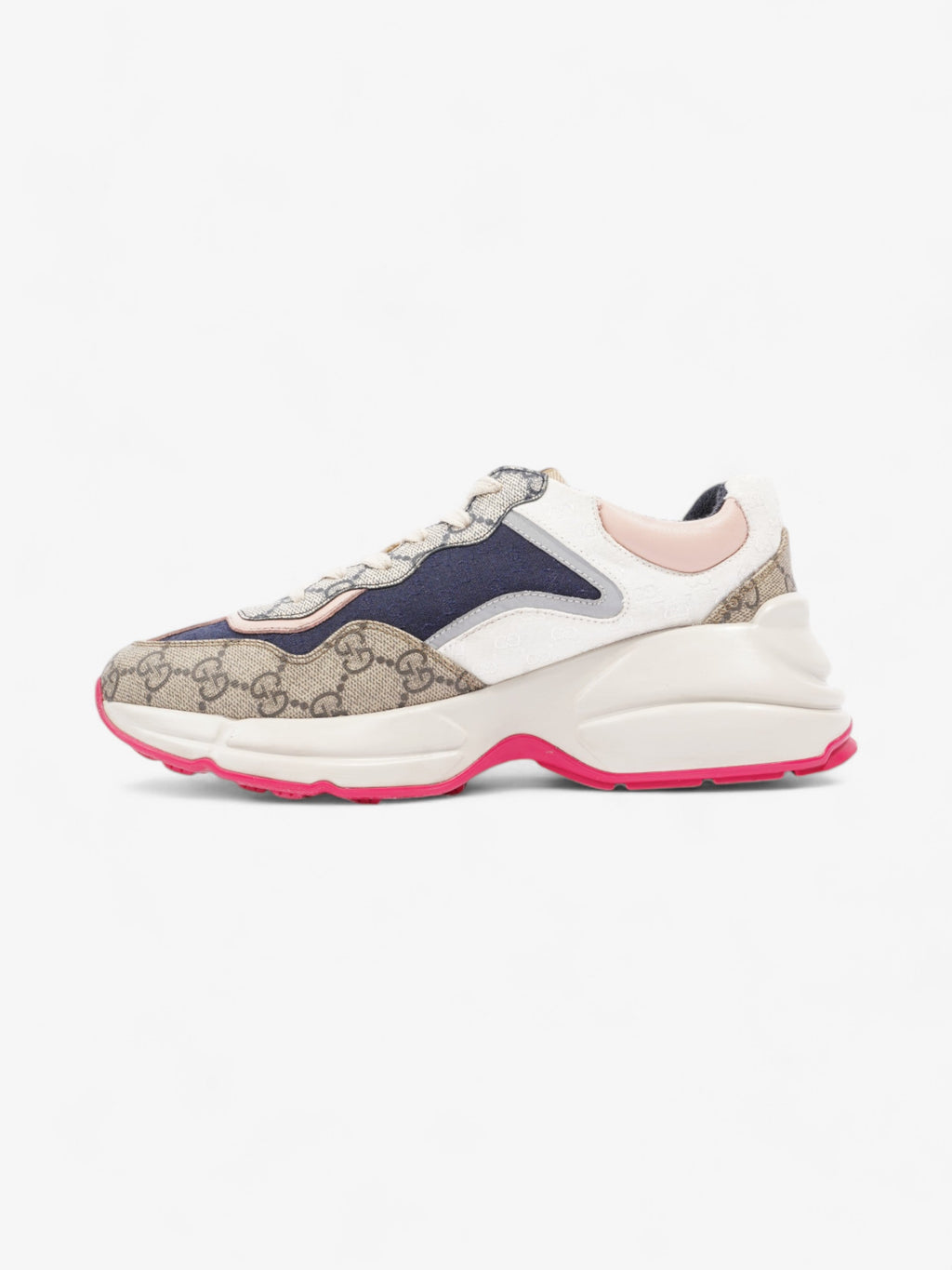 Gucci GG Rhyton Beige / White / Pink Canvas EU 37.5 UK 4.5