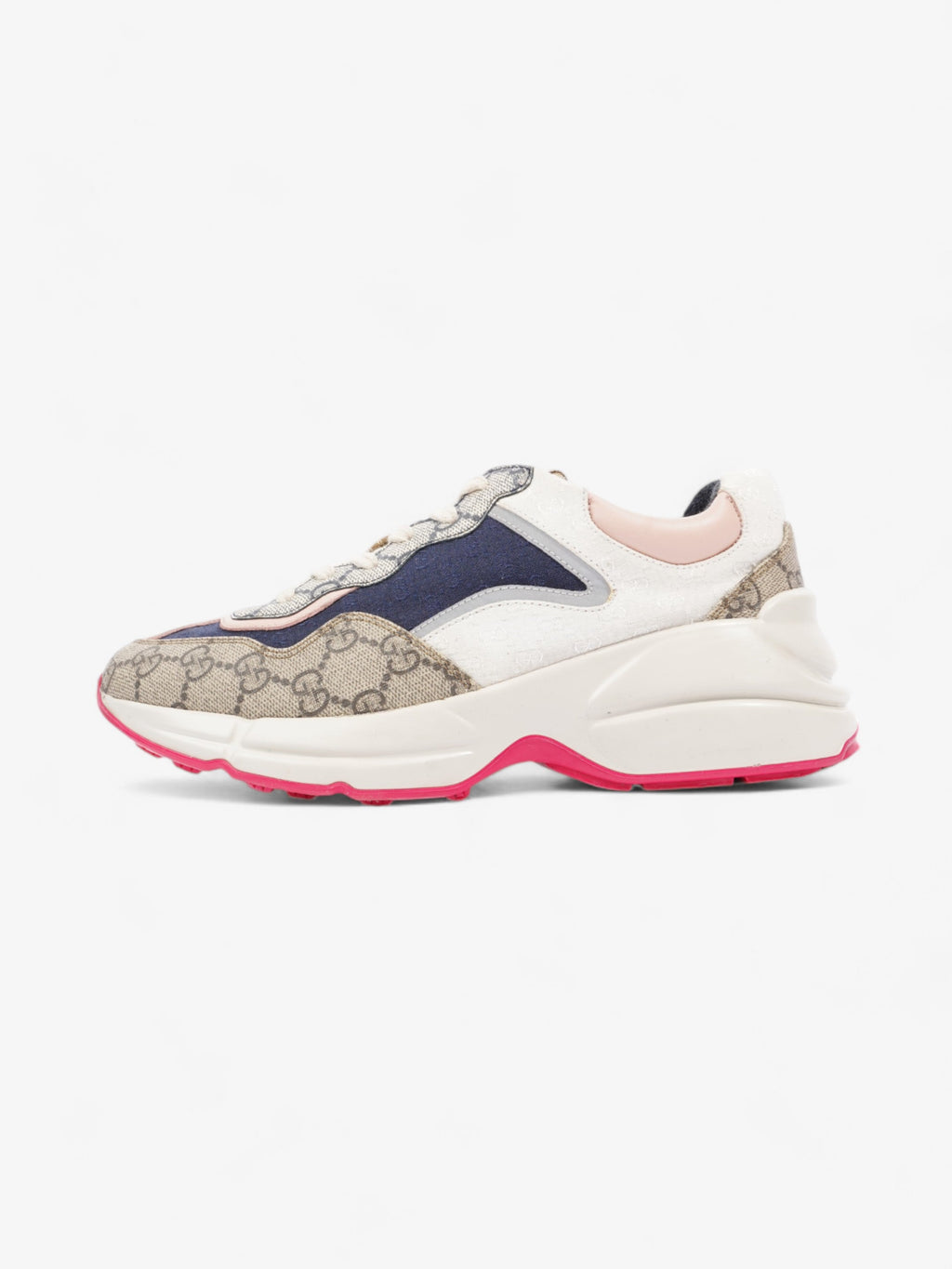 Gucci GG Rhyton Beige / White / Pink Canvas EU 37.5 UK 4.5