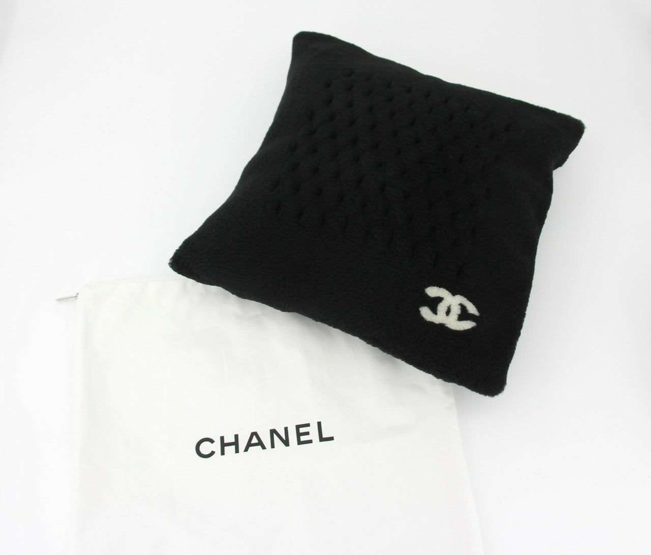 Chanel Coco Mark Cotton Cashmere Black Pillow Cushion