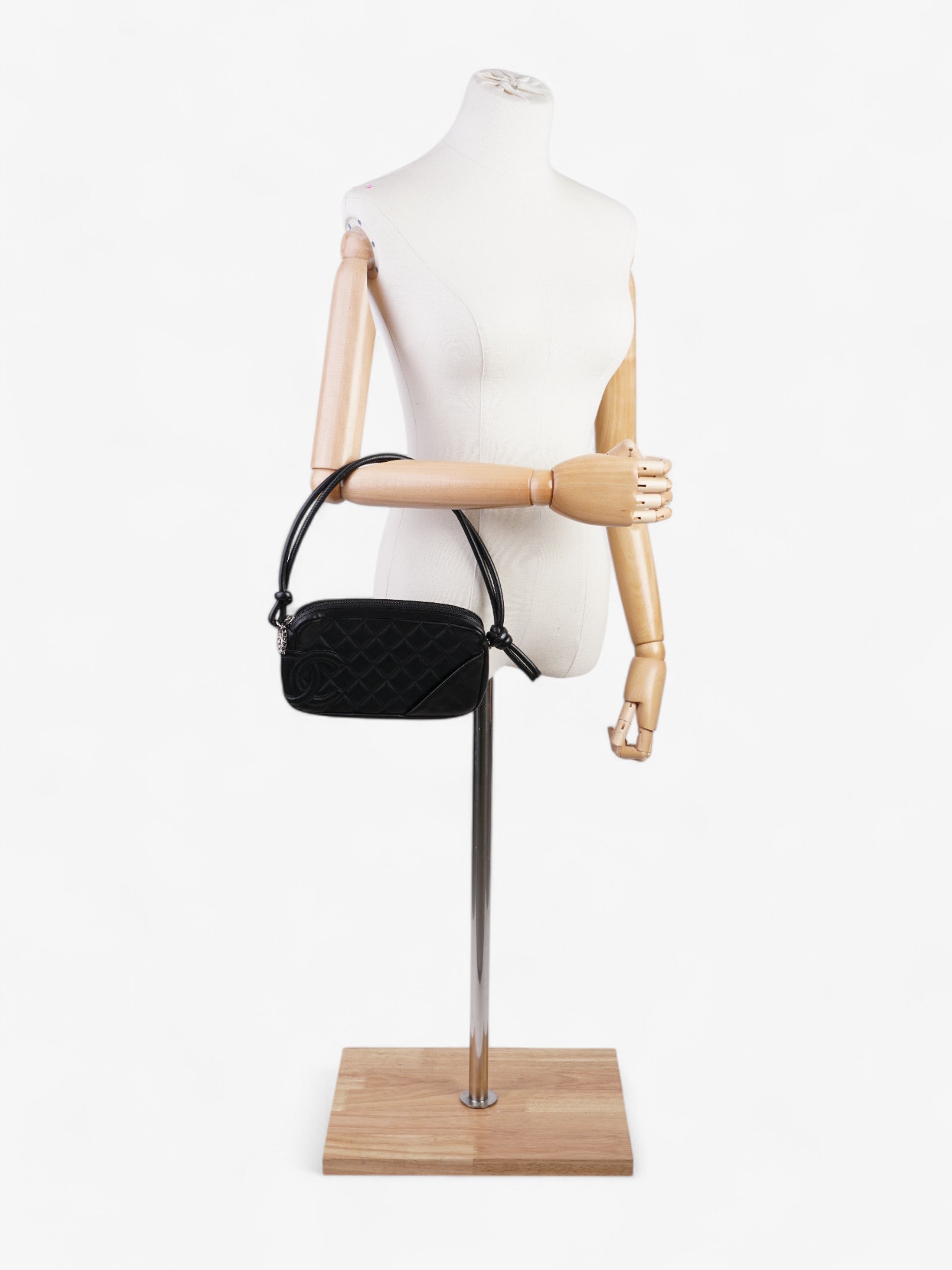 Chanel Cambon Shoulder Bag Black Lambskin Leather