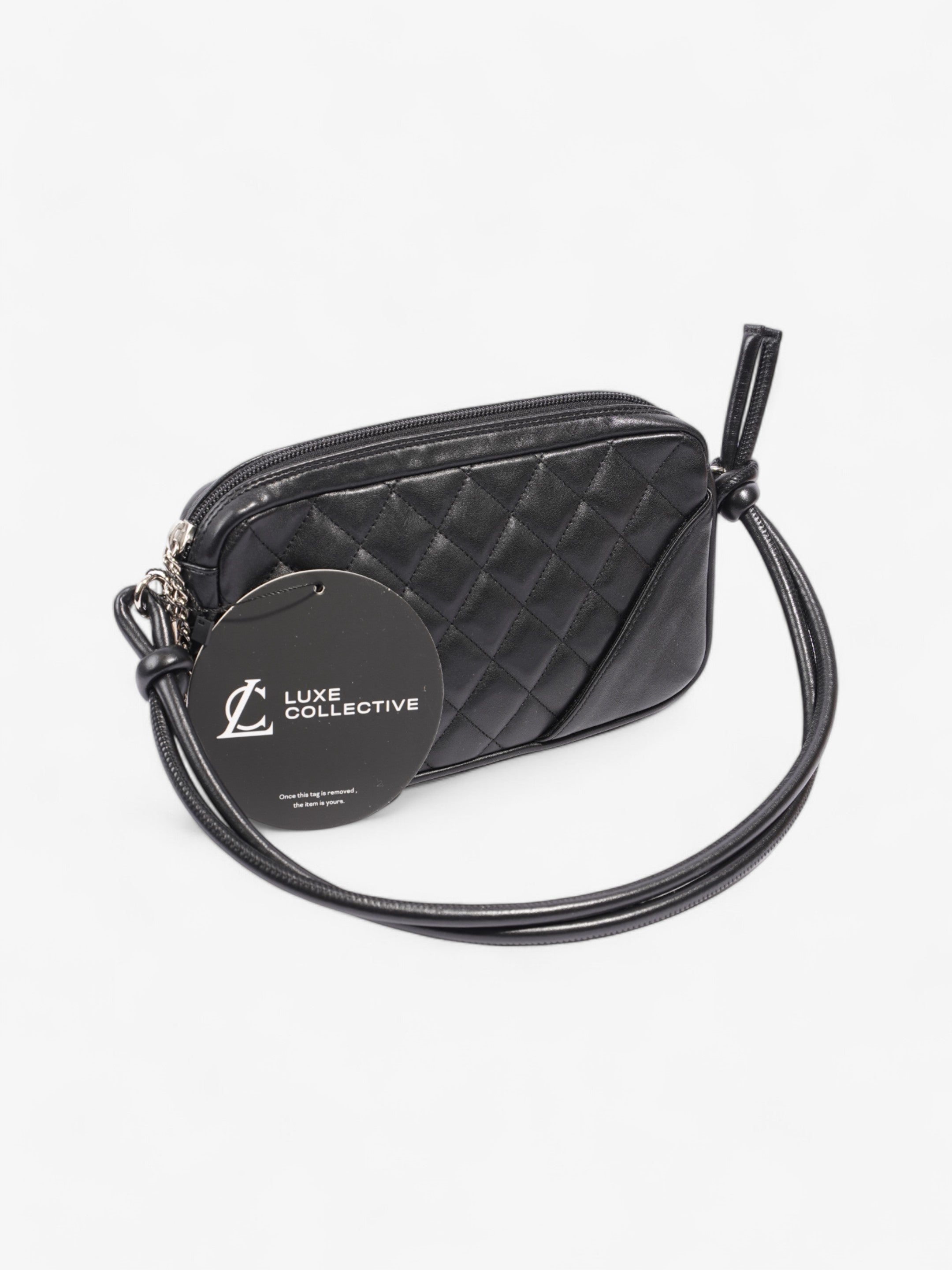 Chanel Cambon Shoulder Bag Black Lambskin Leather