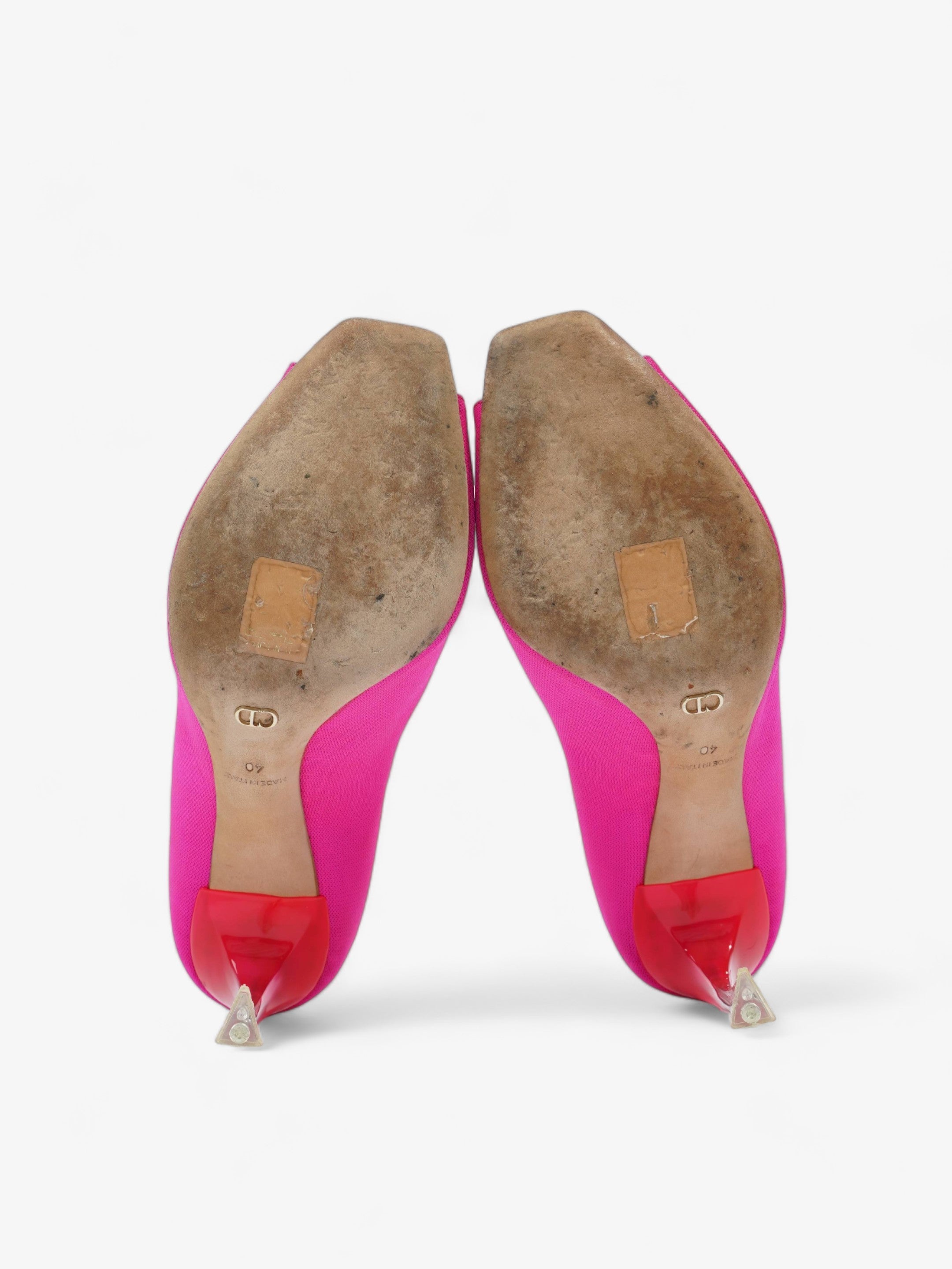 Christian Dior Heels 100 Pink Canvas EU 40 UK 7