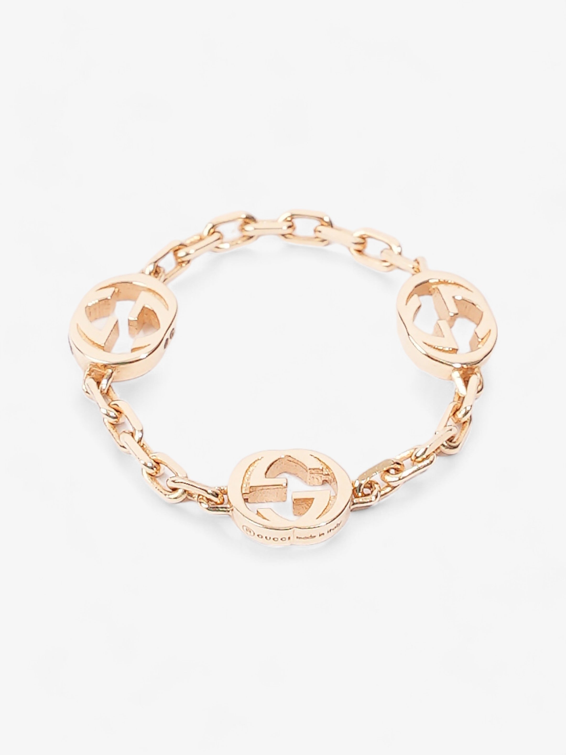 Gucci Interlocking G Ring Gold Gold Plated 16 (Circumference - 56mm)