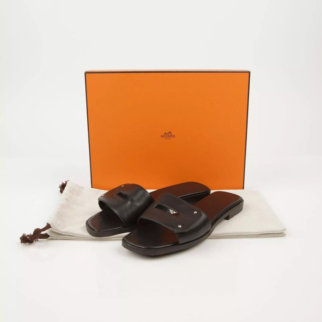 HERMÈS CALFSKIN LEATHER VIEW MULES
