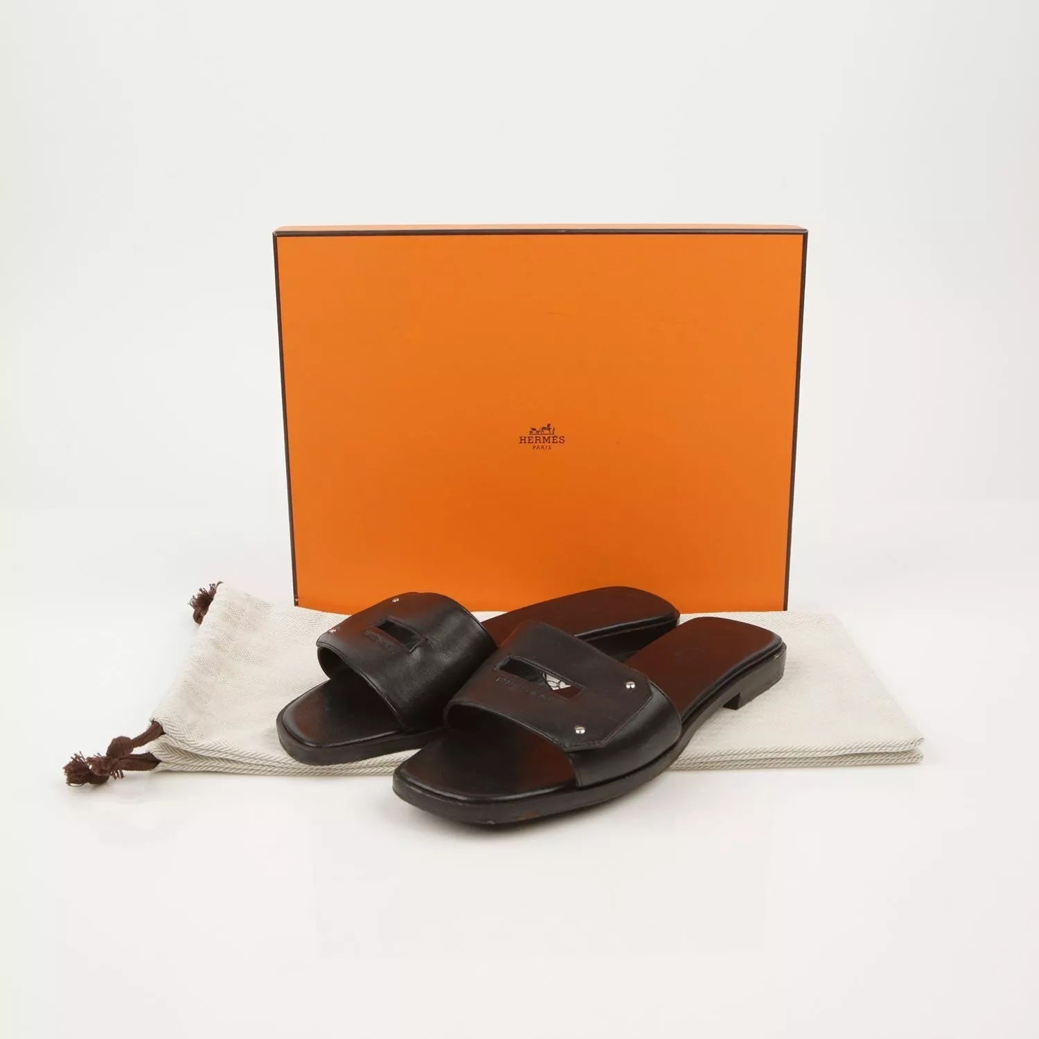 HERMÈS CALFSKIN LEATHER VIEW MULES