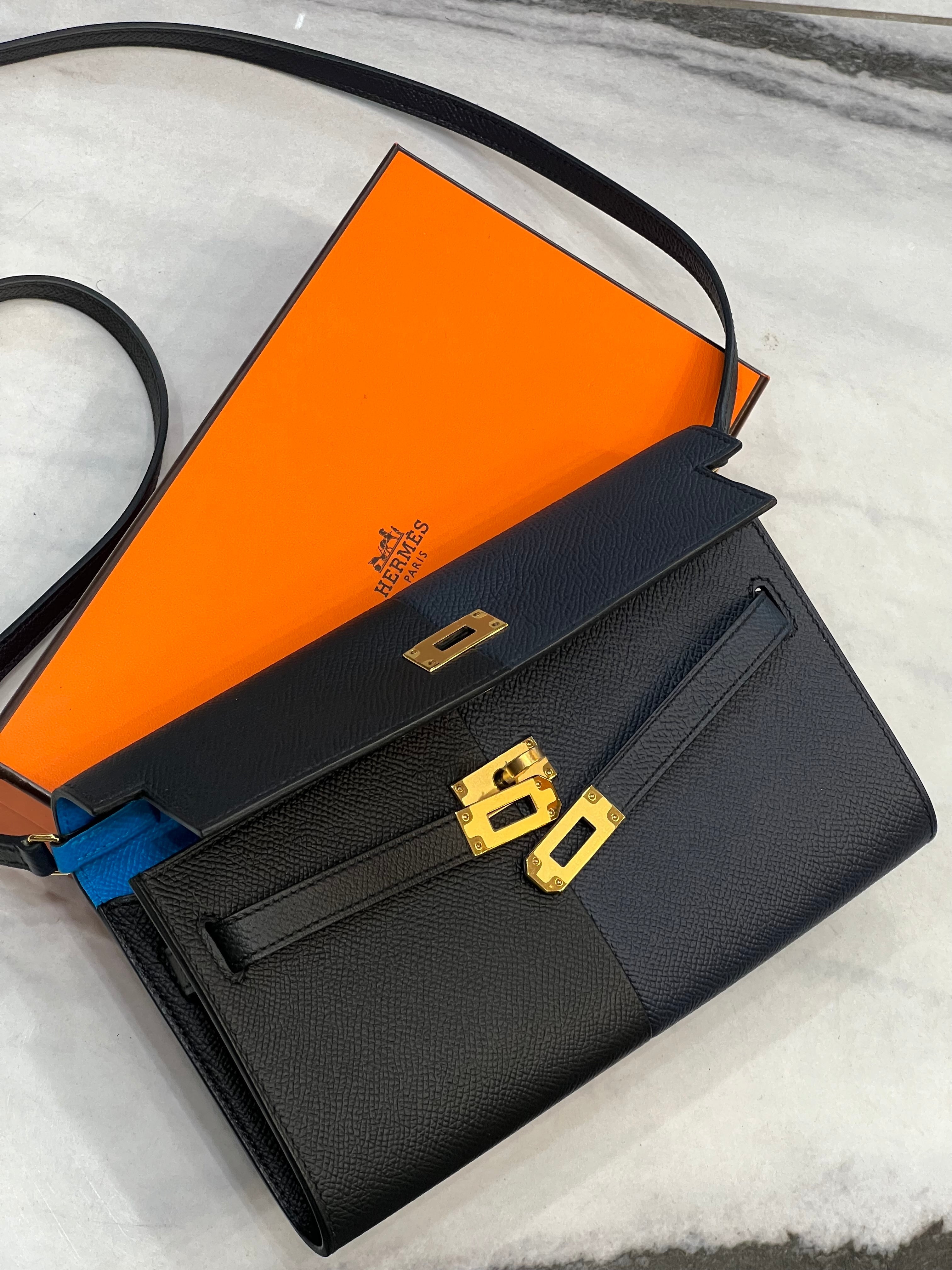 HERMÈS KELLY CASAQUE BICOLOR EPSOM TOGO LEATHER CROSSBODY