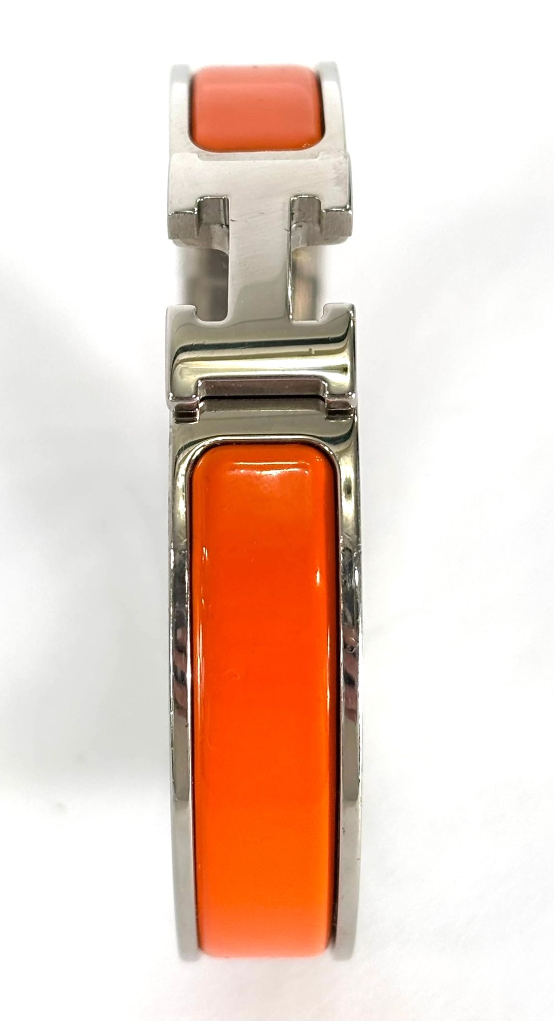 HERMÈS CLIC CLAC H ENAMEL PALLADIUM PLATED BRACELET PM