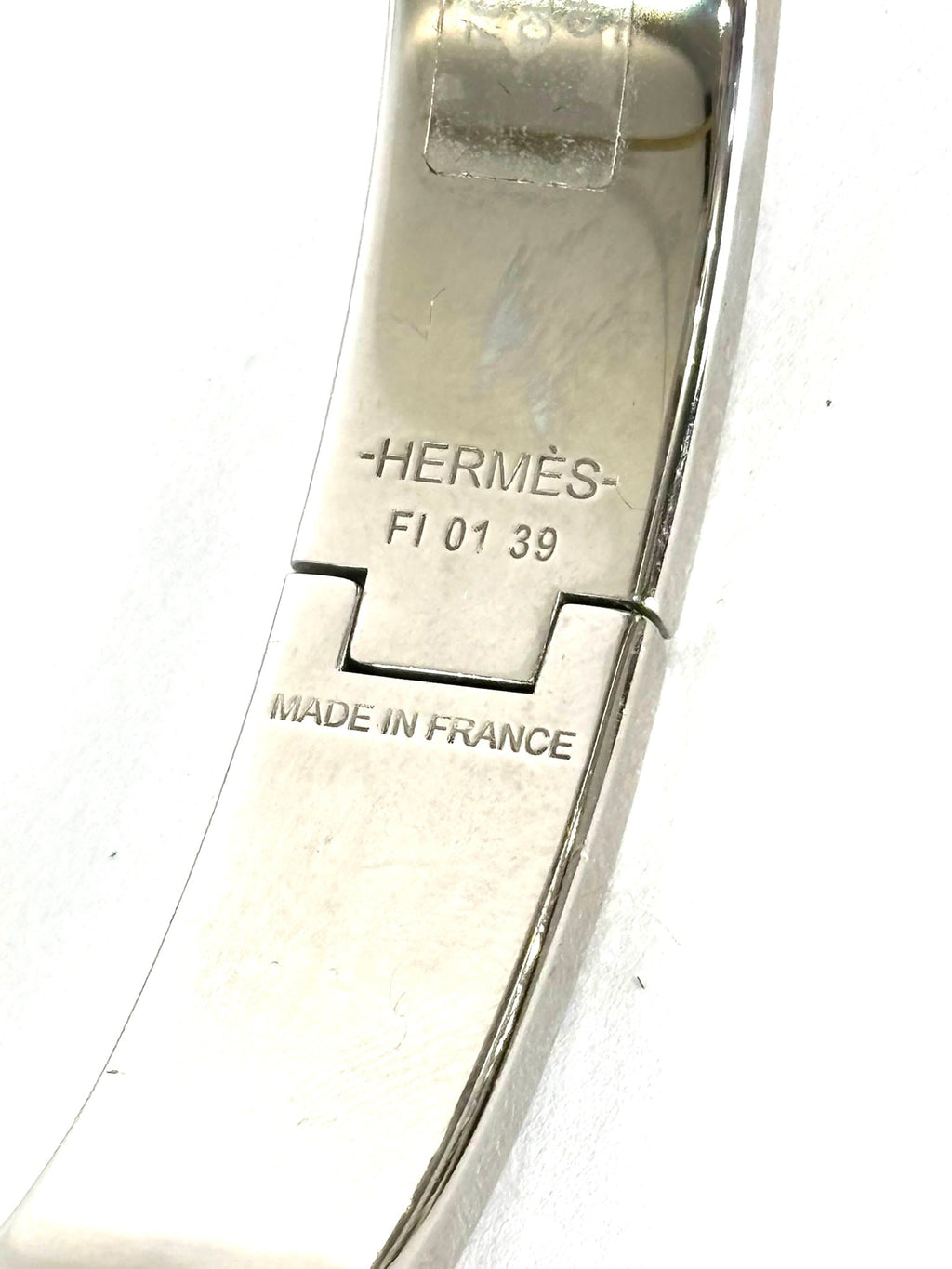HERMÈS CLIC CLAC H ENAMEL PALLADIUM PLATED BRACELET PM