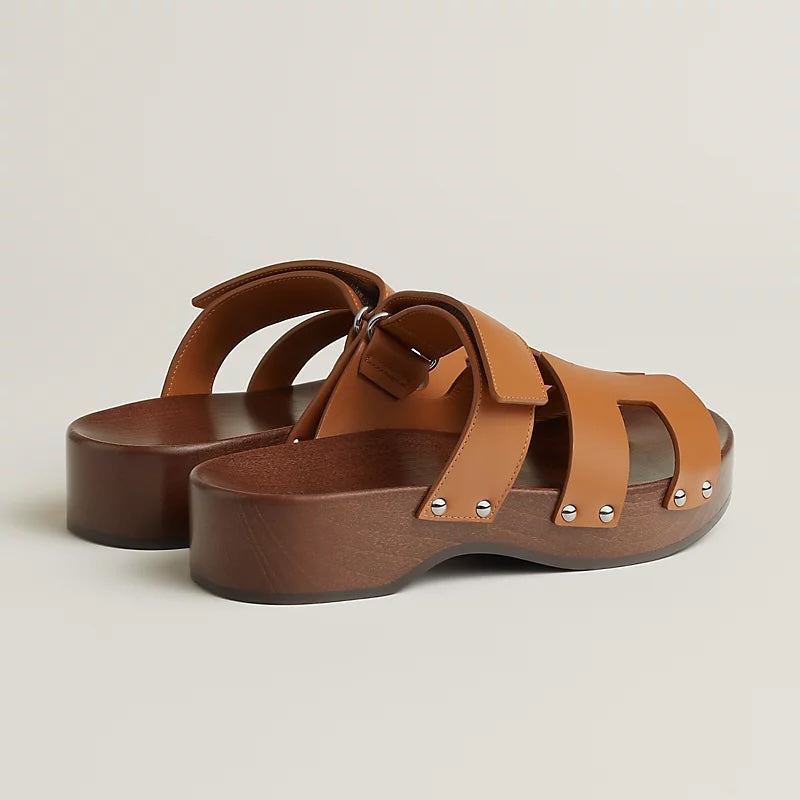 HERMÈS CALFSKIN LEATHER KOS CLOGS