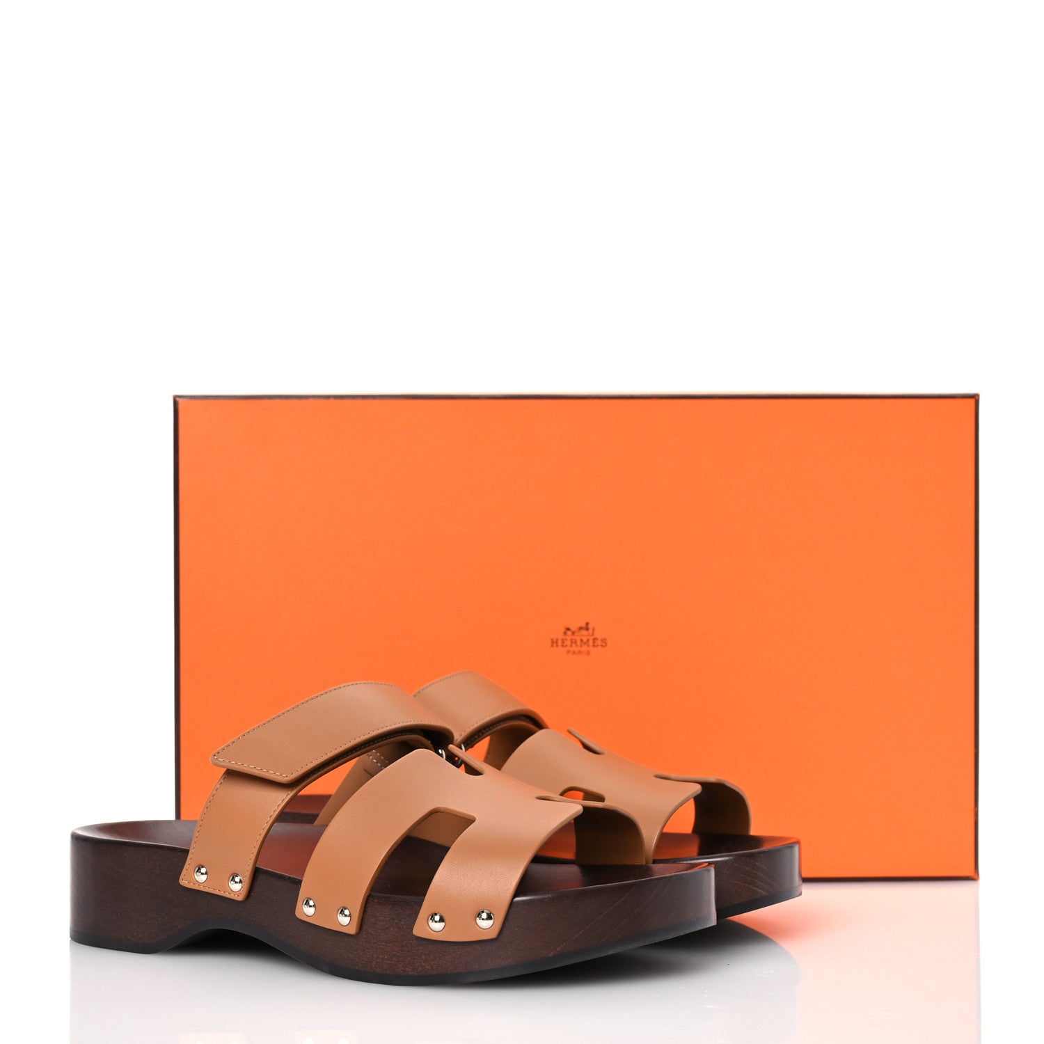 HERMÈS CALFSKIN LEATHER KOS CLOGS