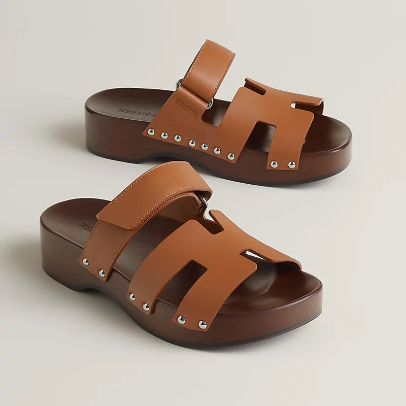 HERMÈS CALFSKIN LEATHER KOS CLOGS