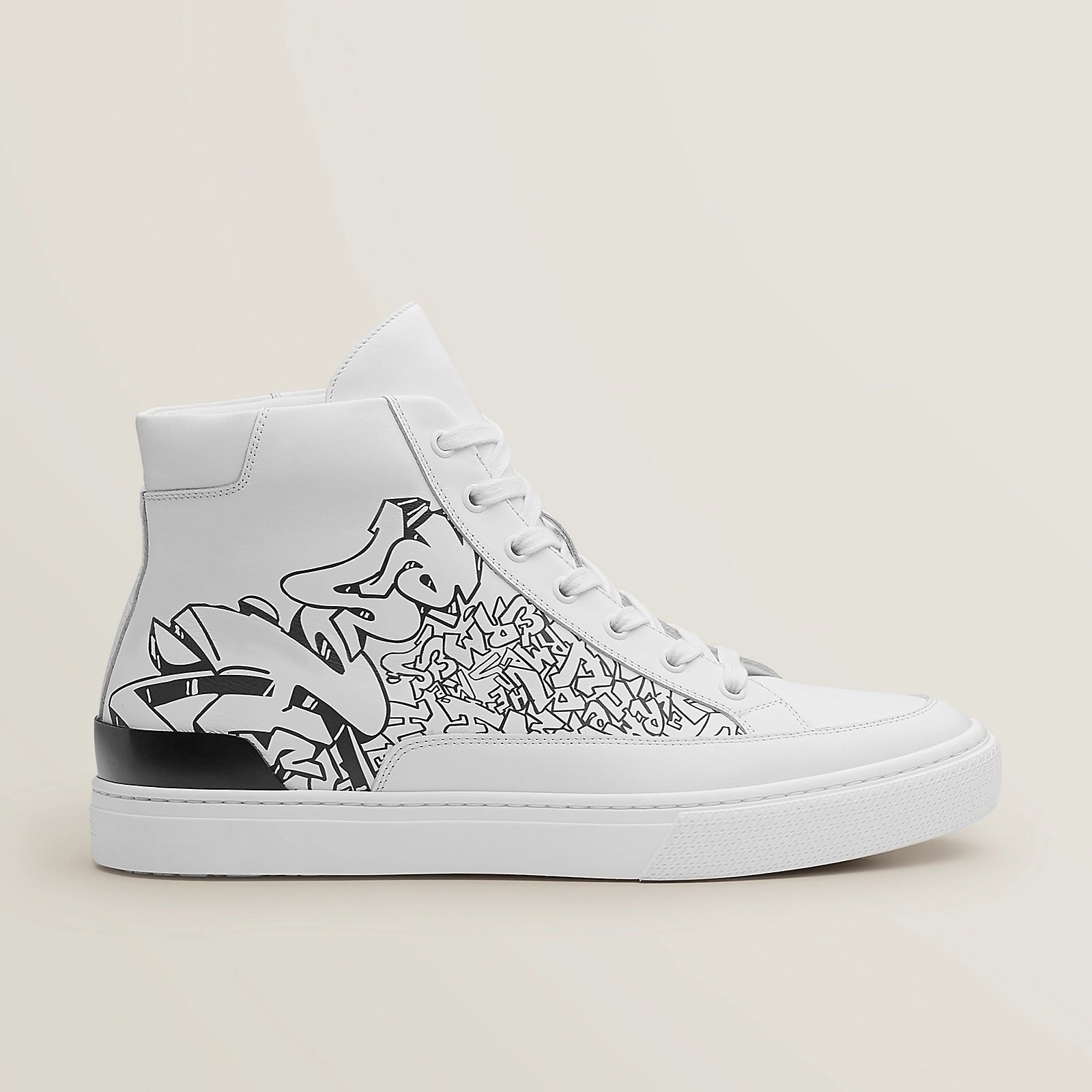 HERMÈS CALFSKIN LEATHER DISTRICT HI-TOP SNEAKERS