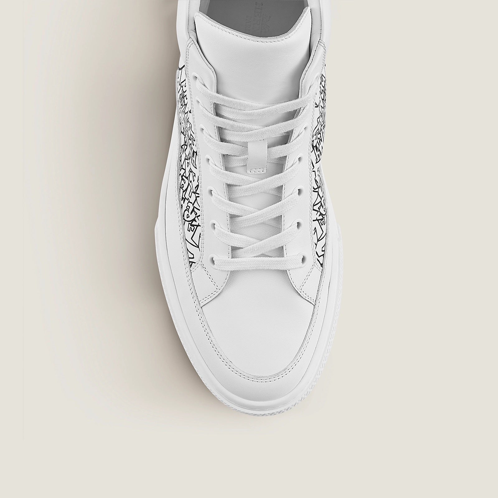 HERMÈS CALFSKIN LEATHER DISTRICT HI-TOP SNEAKERS
