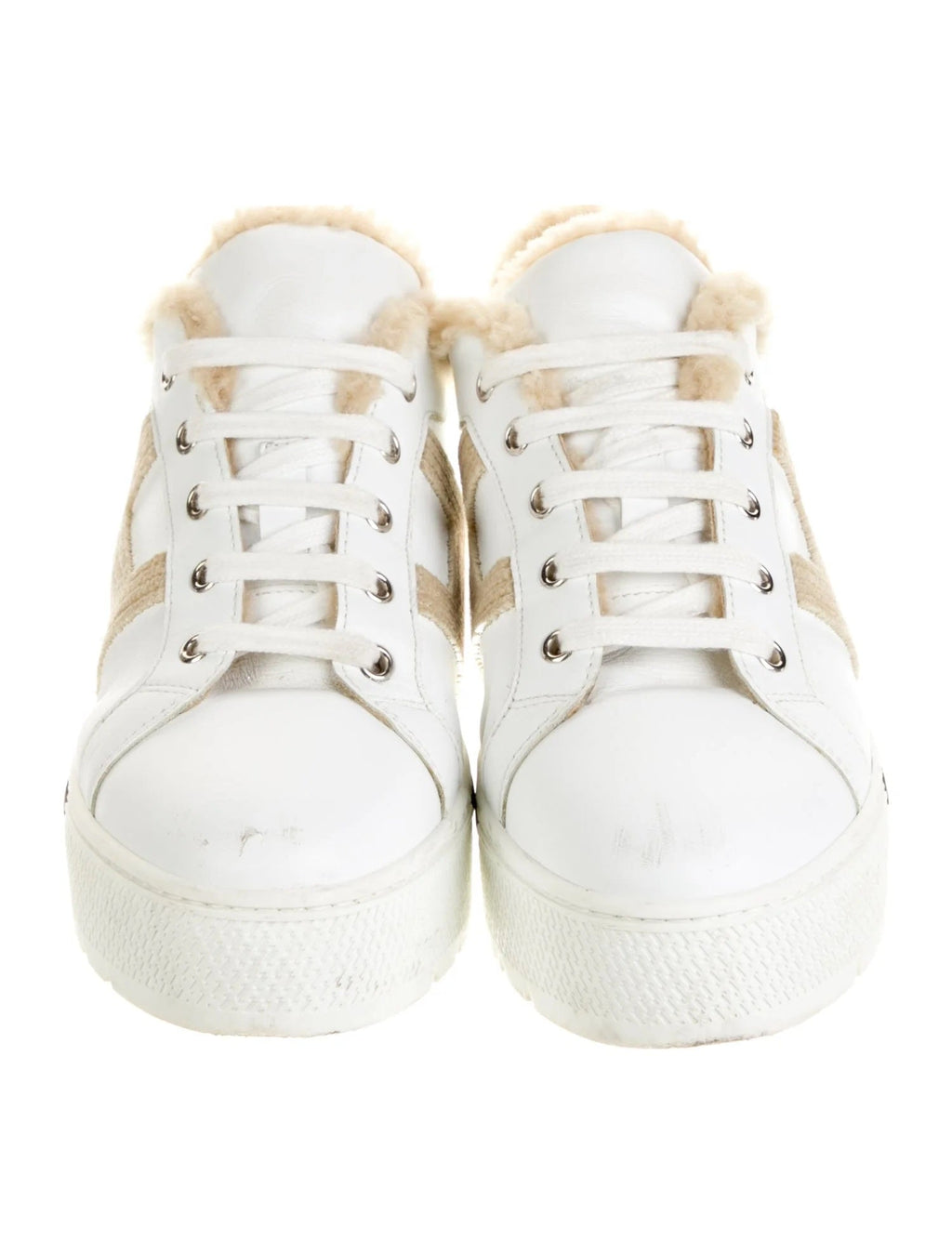 HERMÈS DARE WOOL CALFSKIN SNEAKERS