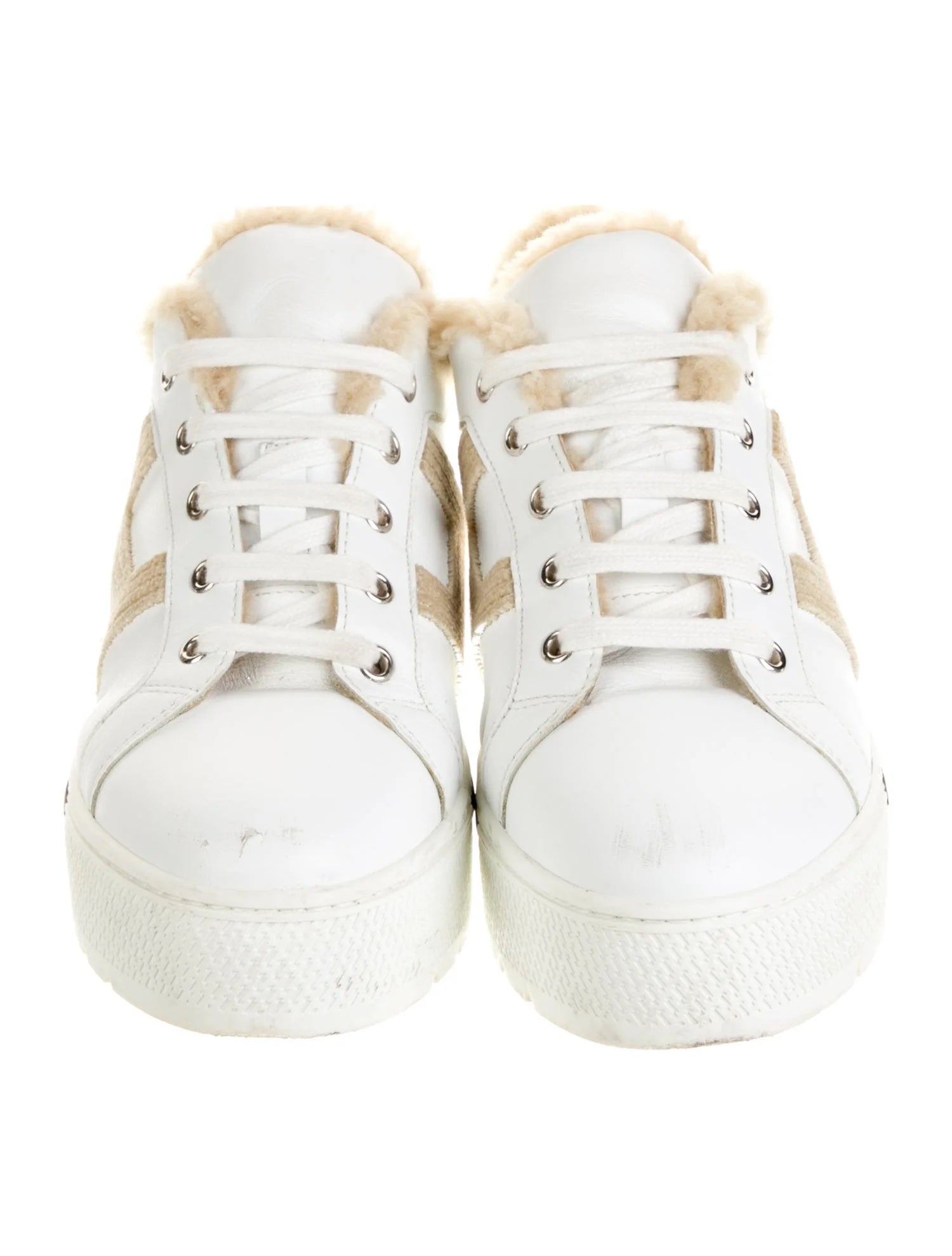 HERMÈS DARE WOOL CALFSKIN SNEAKERS