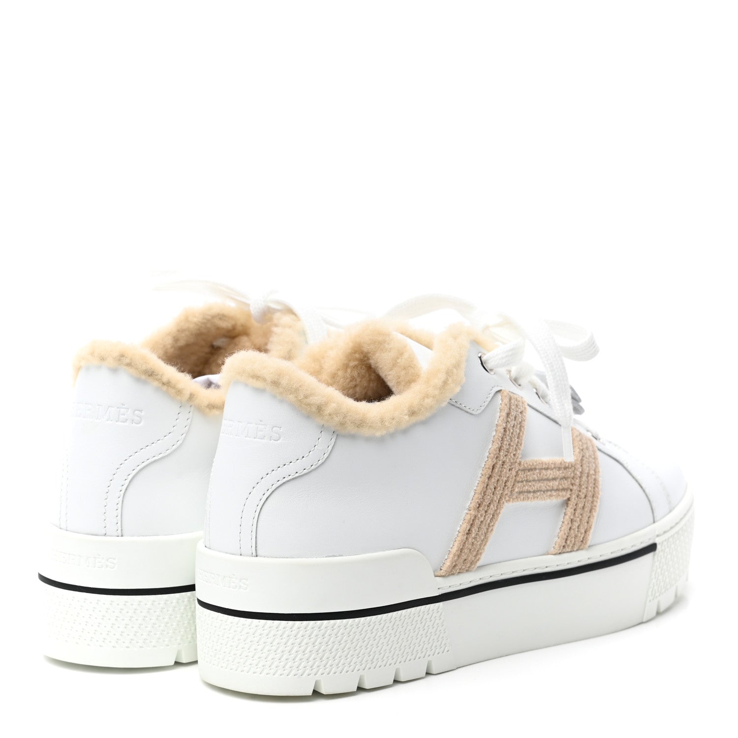 HERMÈS DARE WOOL CALFSKIN SNEAKERS
