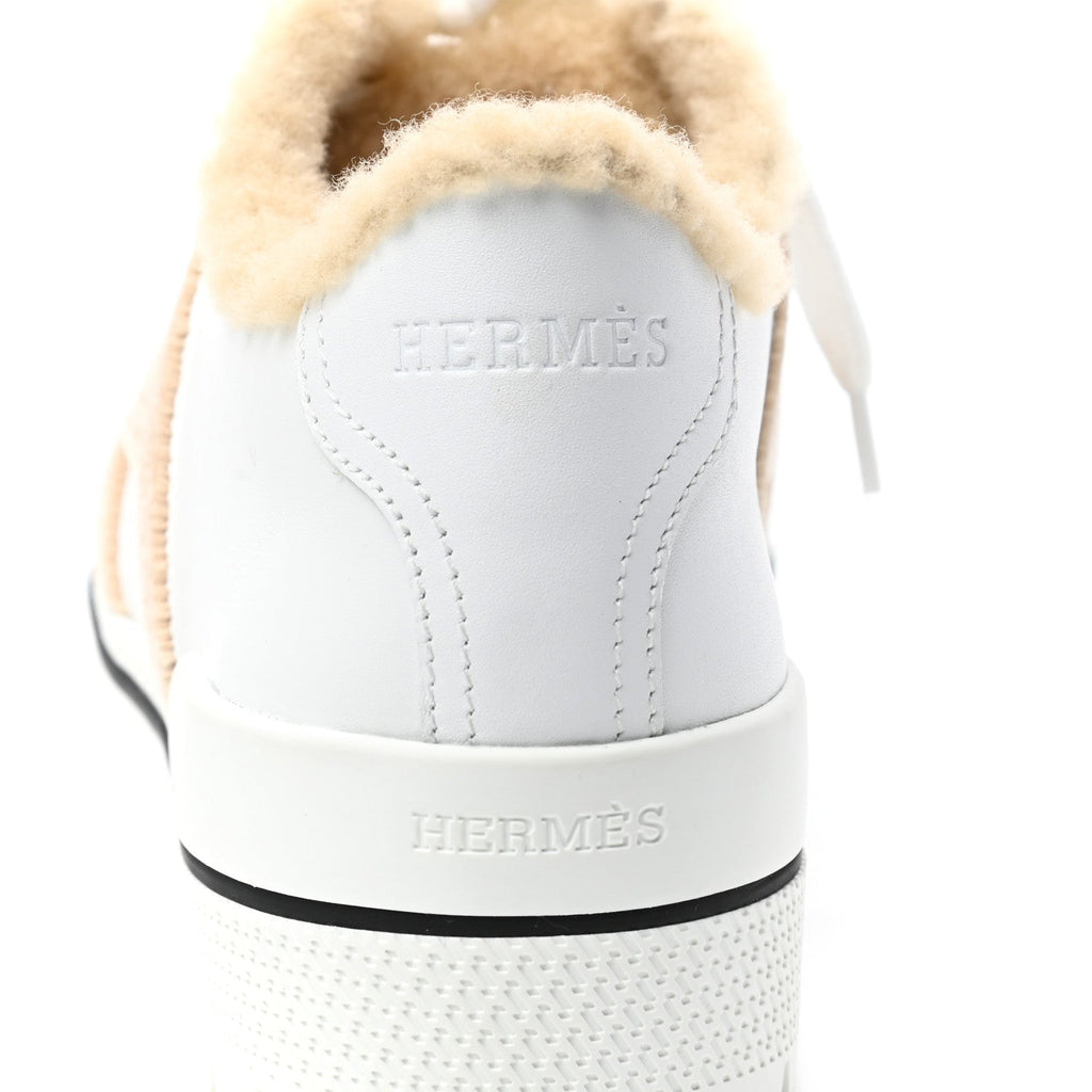HERMÈS DARE WOOL CALFSKIN SNEAKERS