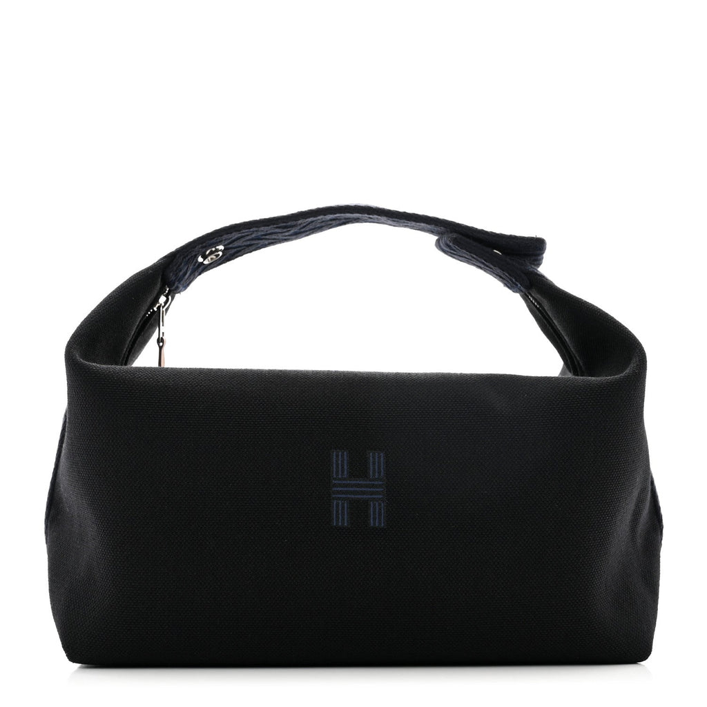 HERMÈS CANVAS LARGE BRIDE A BRAC POUCH BLEU NUIT